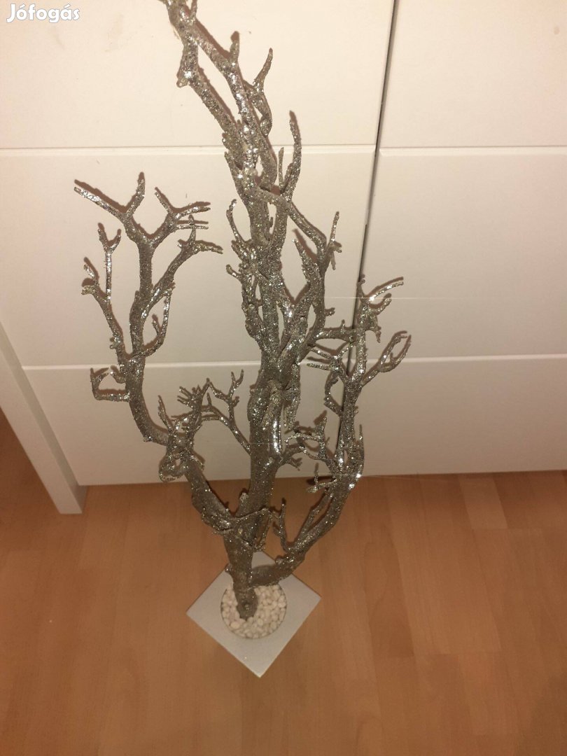 Dekorációs fa, ezüst 90 cm magas