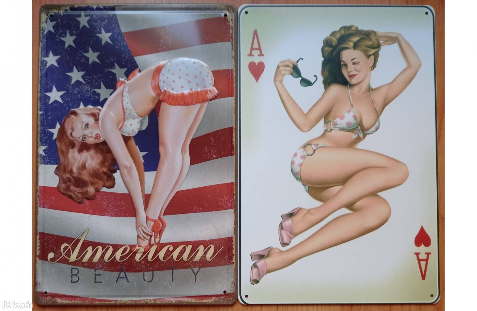 Dekorációs fém tábla (American Beauty - Póker PIN-UP GIRL)