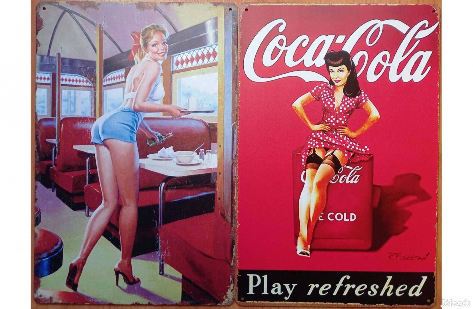 Dekorációs fém tábla (American Retro Style - Retro Coca-COLA Dekor )