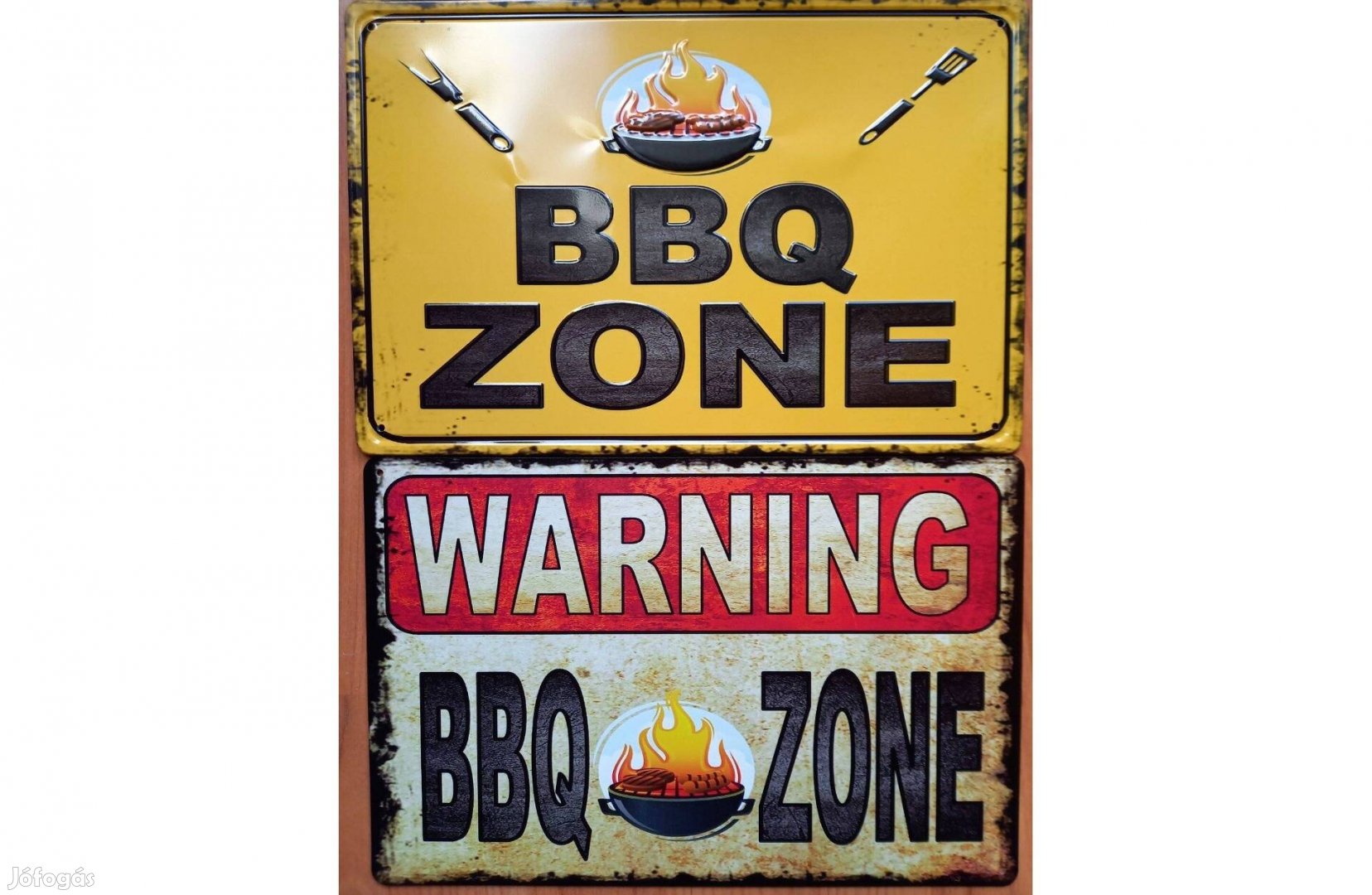 Dekorációs fém tábla BBQ Zóna - Figyelmeztetés BBQ Zóna