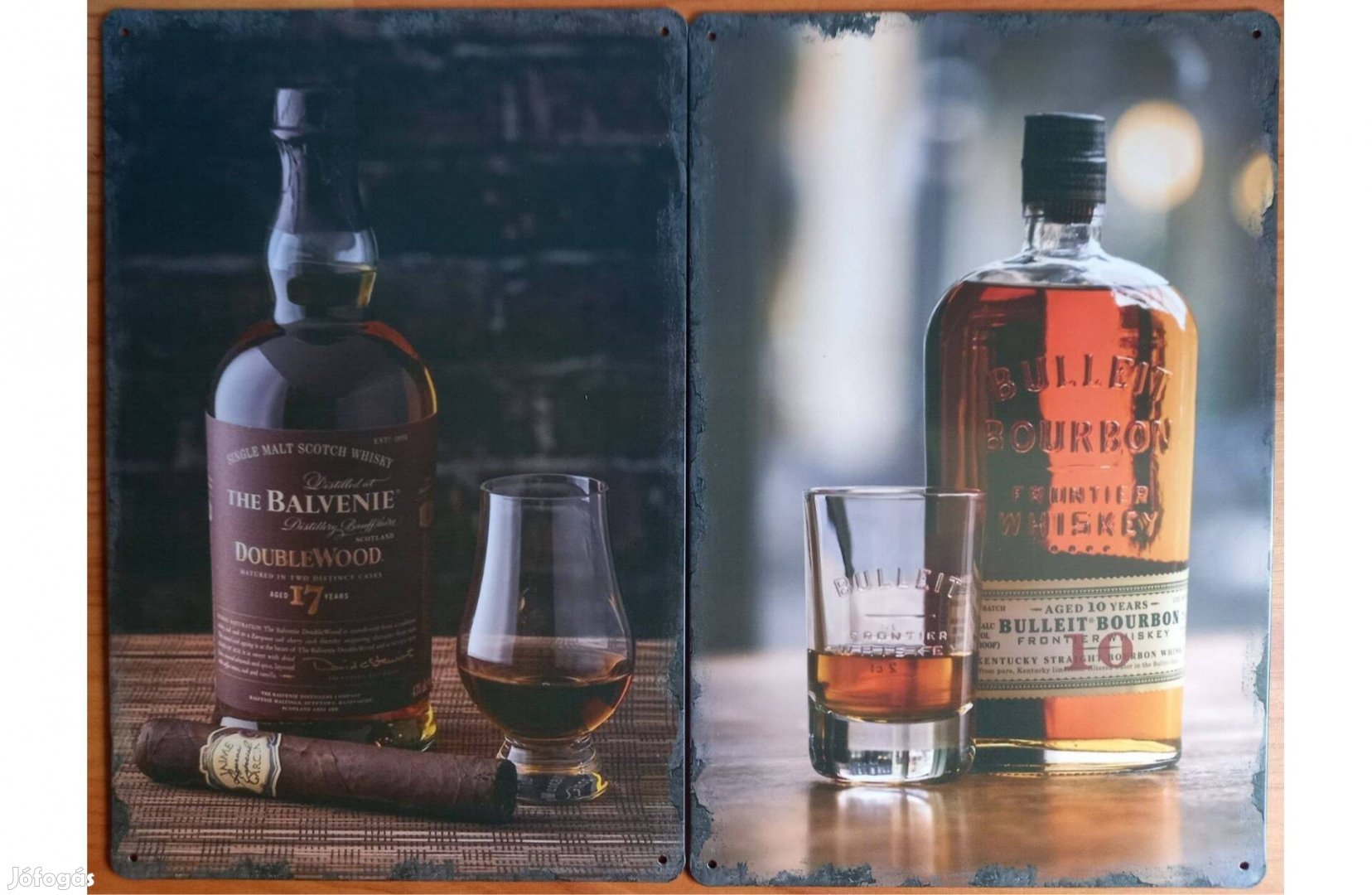 Dekorációs fém tábla (Balvenie Skót Whisky - Bulleit Bourbon Whiskey )