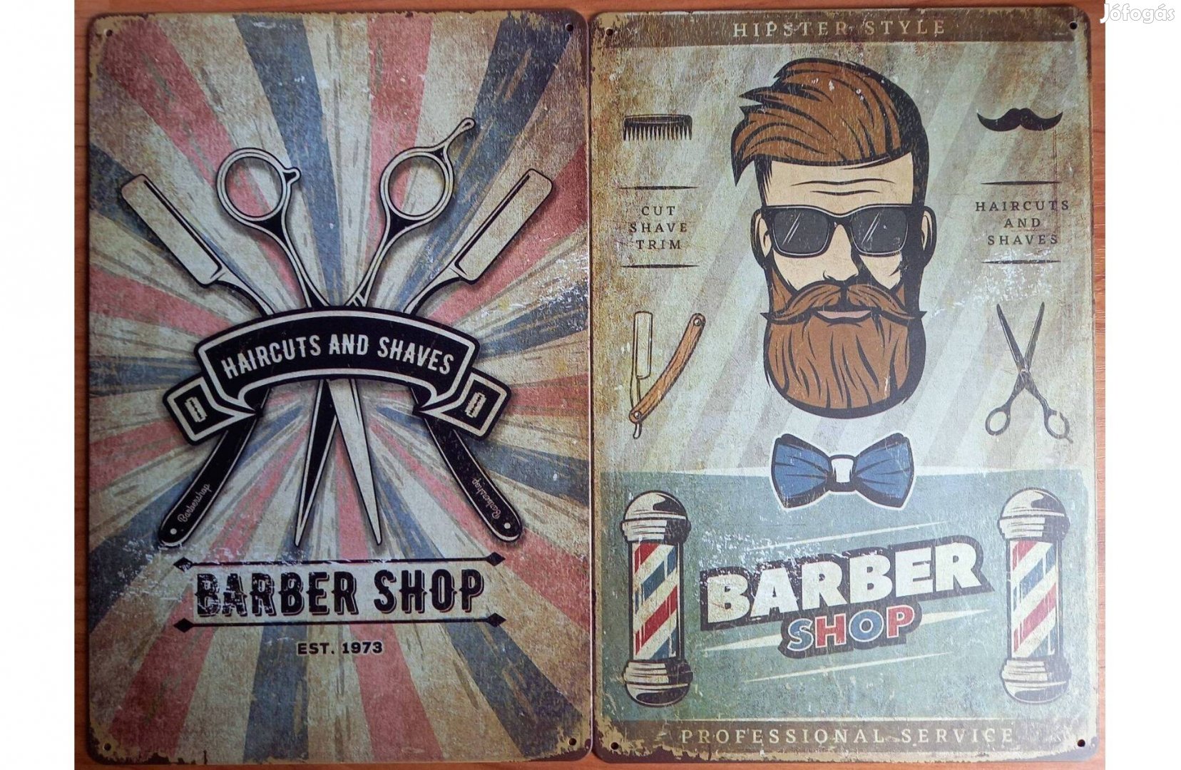 Dekorációs fém tábla (Barber Shop - Prémium Service)