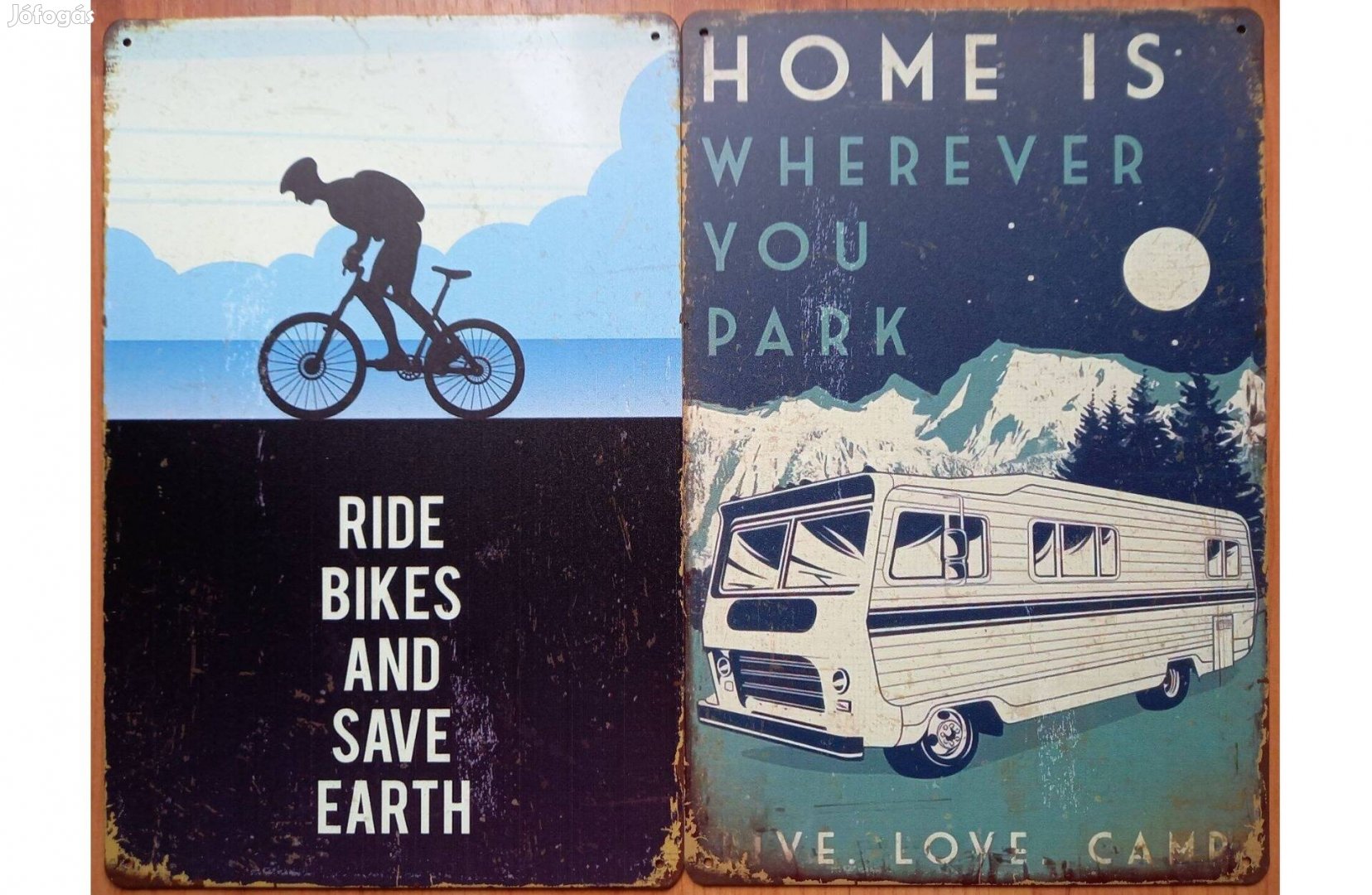 Dekorációs fém tábla Biciklizni És Megmenteni A Földet - Az