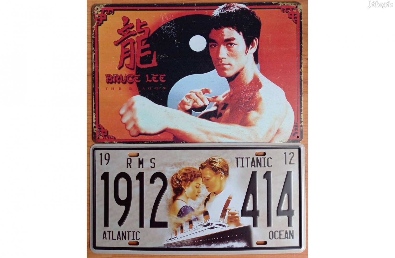 Dekorációs fém tábla (Bruce Lee-The Dragon - Titanic -Atalntic Ocean)