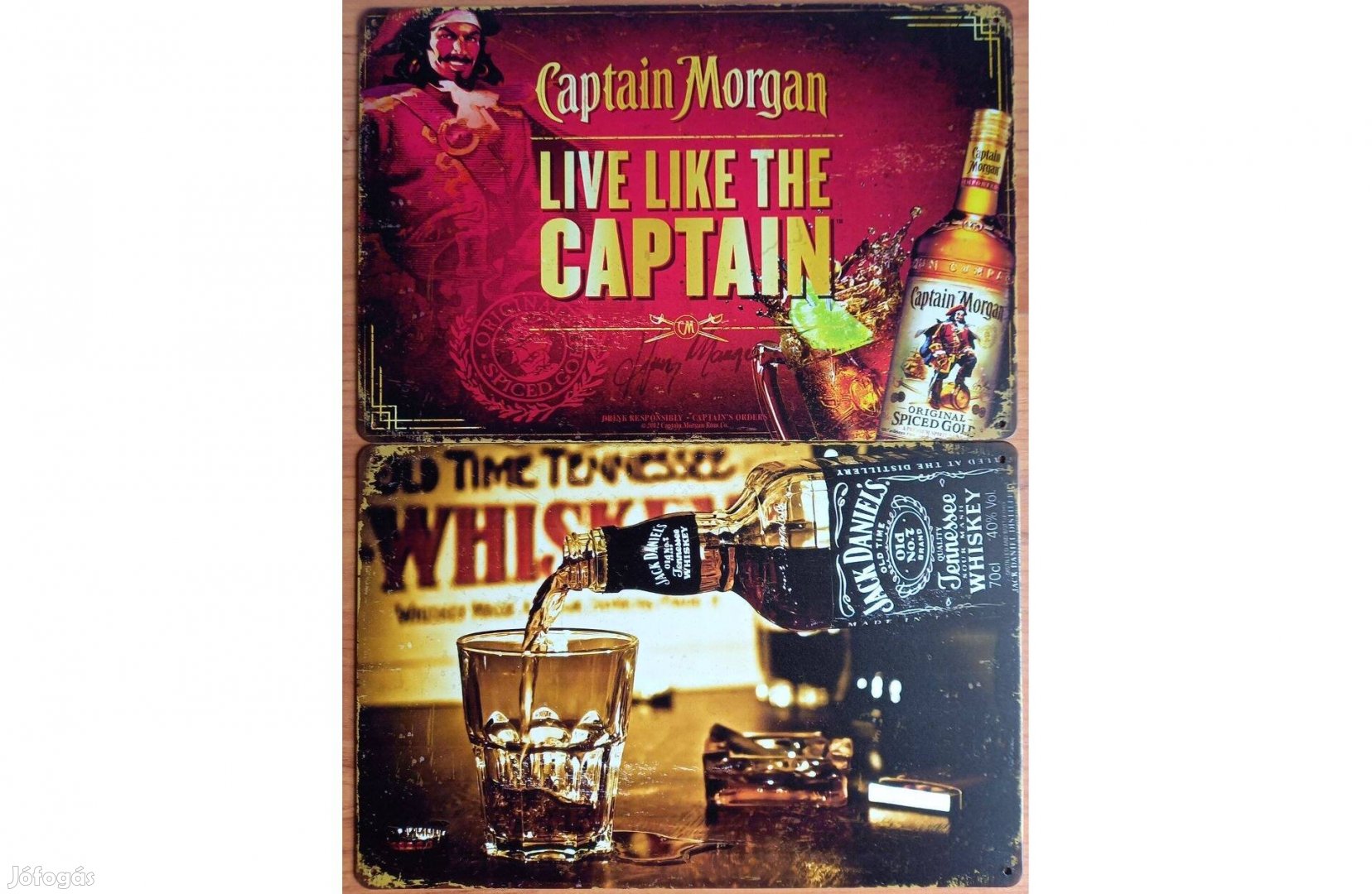 Dekorációs fém tábla (Captain Morgan - Jack Daniels)