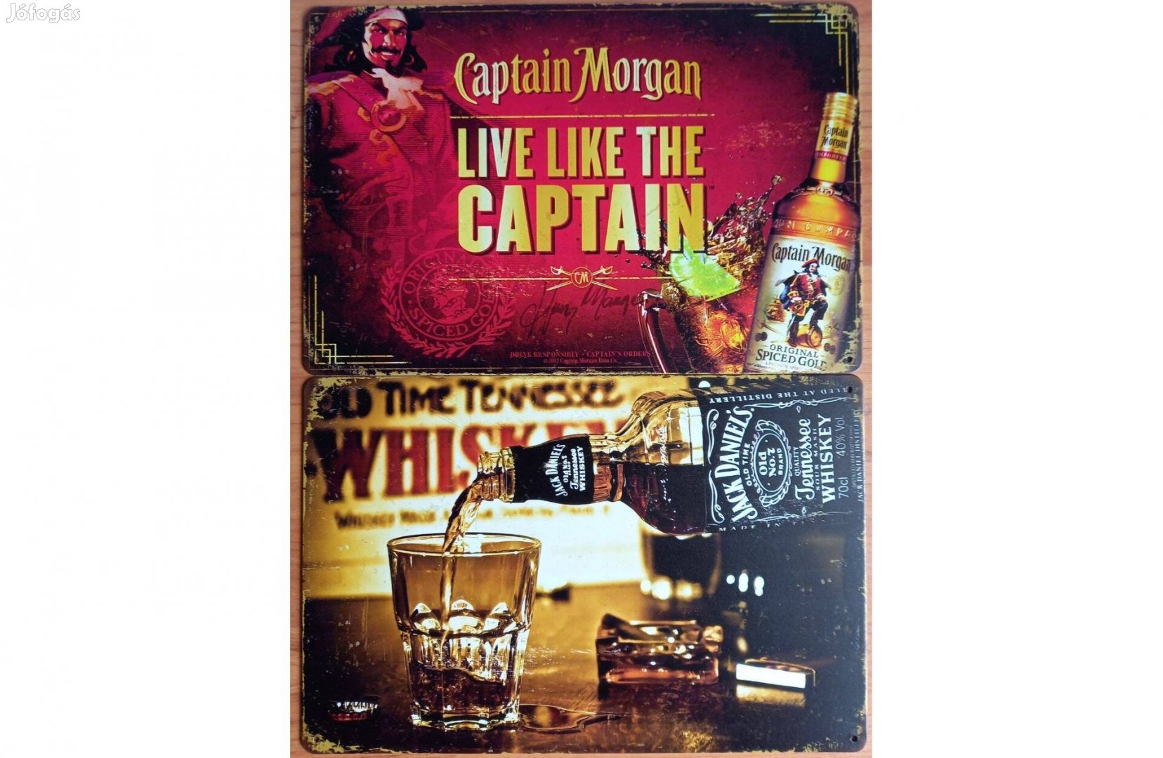 Dekorációs fém tábla (Captain Morgan - Jack Daniels)