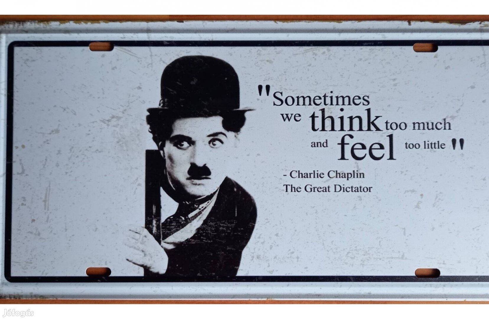 Dekorációs fém tábla (Charlie Chaplin )
