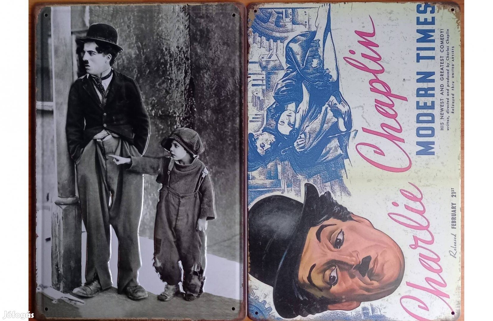 Dekorációs fém tábla (Charlie Chaplin - Modern Idők (Moziplakát) -Char