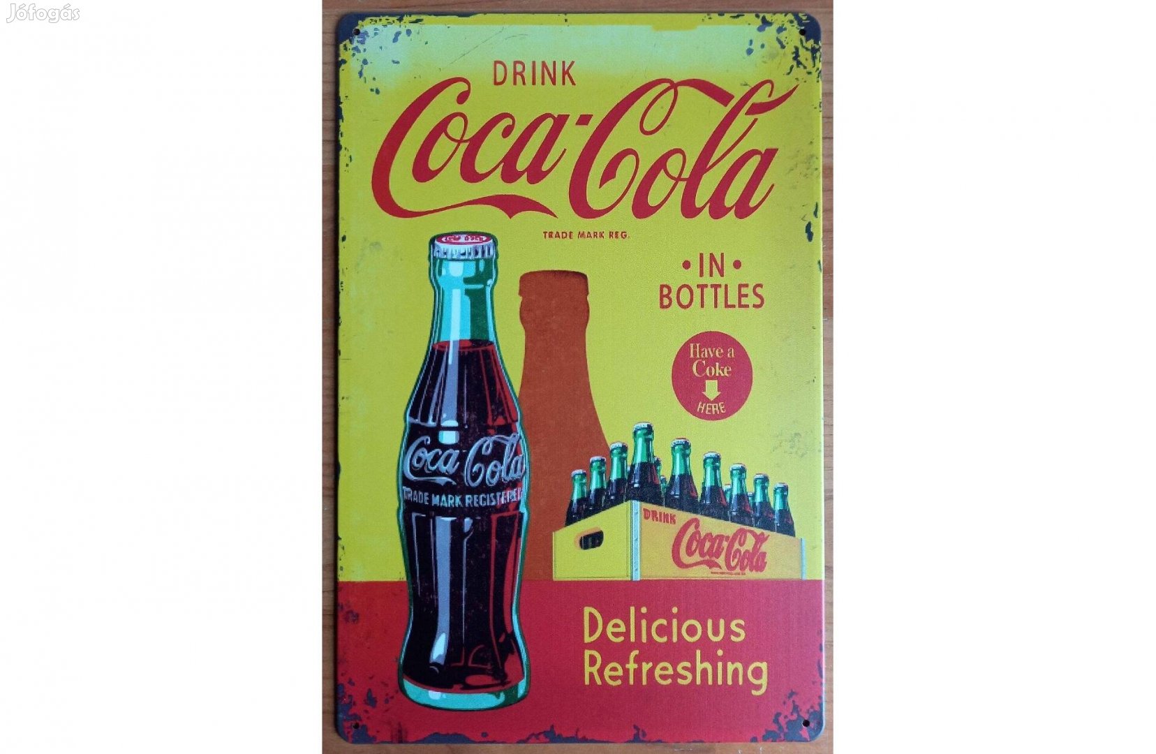 Dekorációs fém tábla (Coca-COLA Finom, Frissítő)