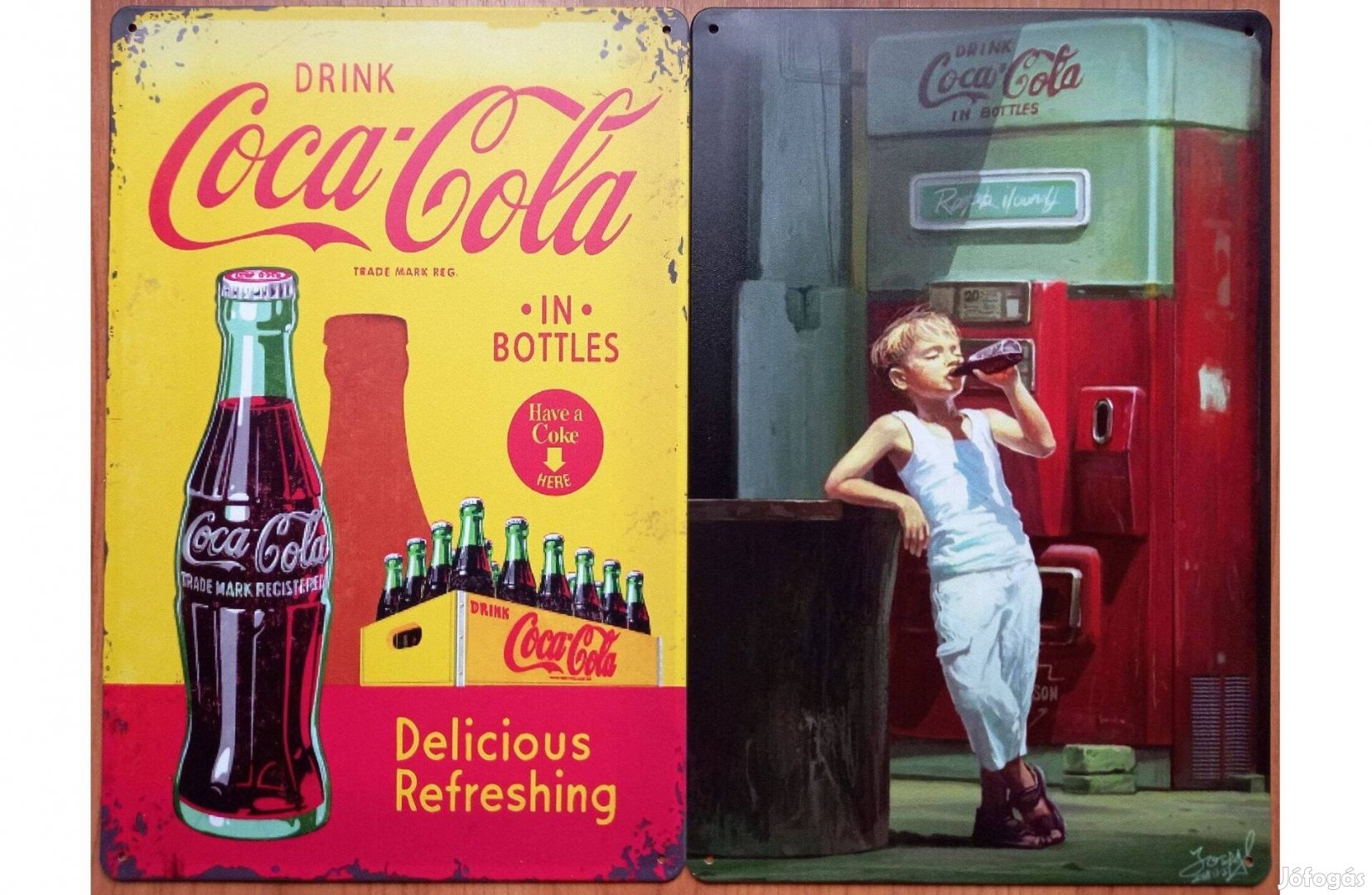 Dekorációs fém tábla Coca-COLA Finom, Frissítő - Vintige