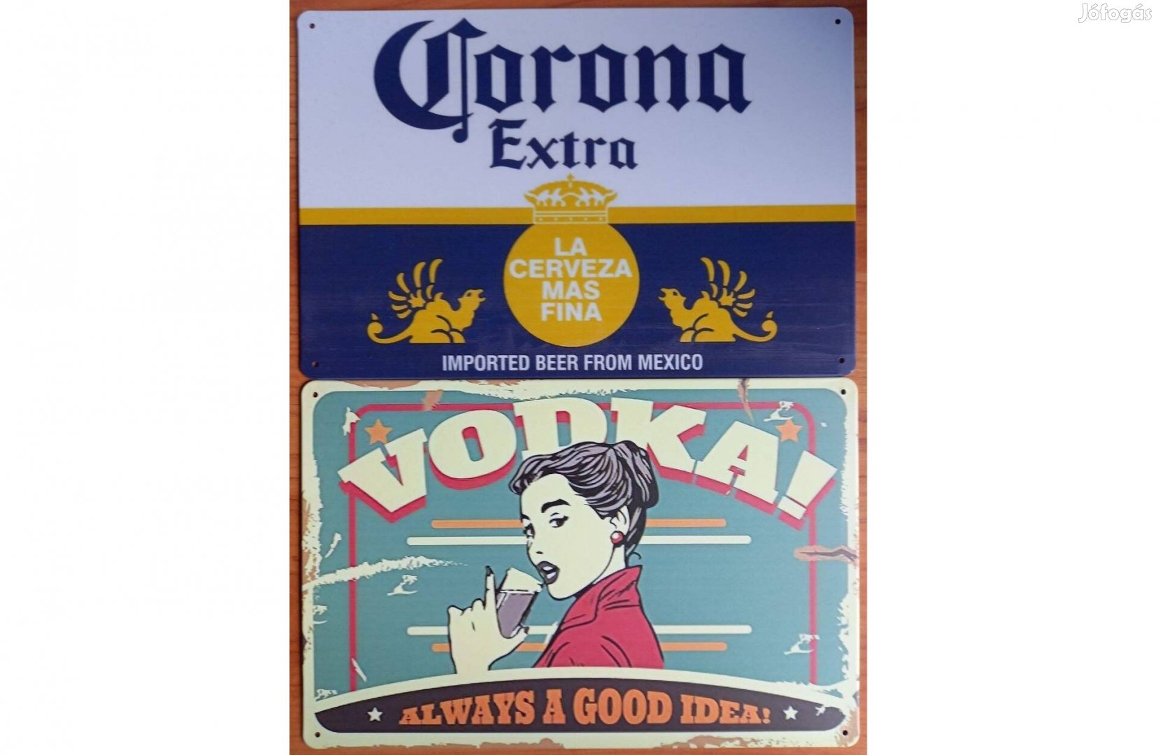 Dekorációs fém tábla (Corona Extra - Vodka)
