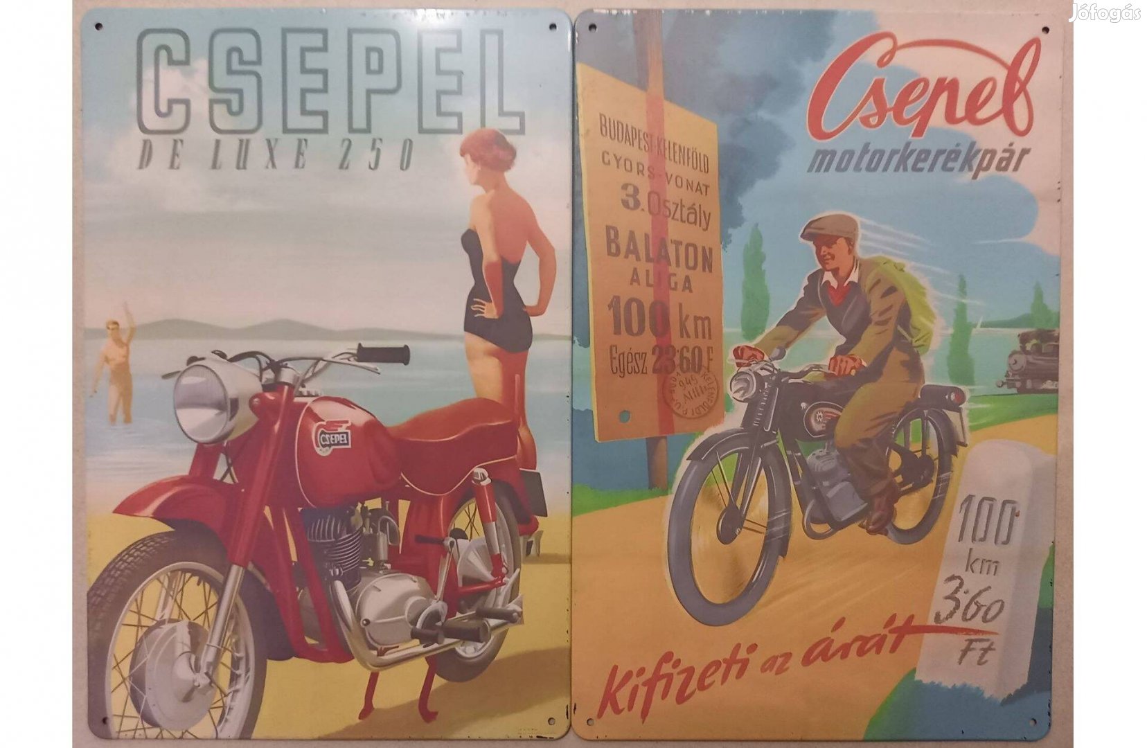 Dekorációs fém tábla (Csepel De Luxe 250 - Csepel Motorkerékpár Retro