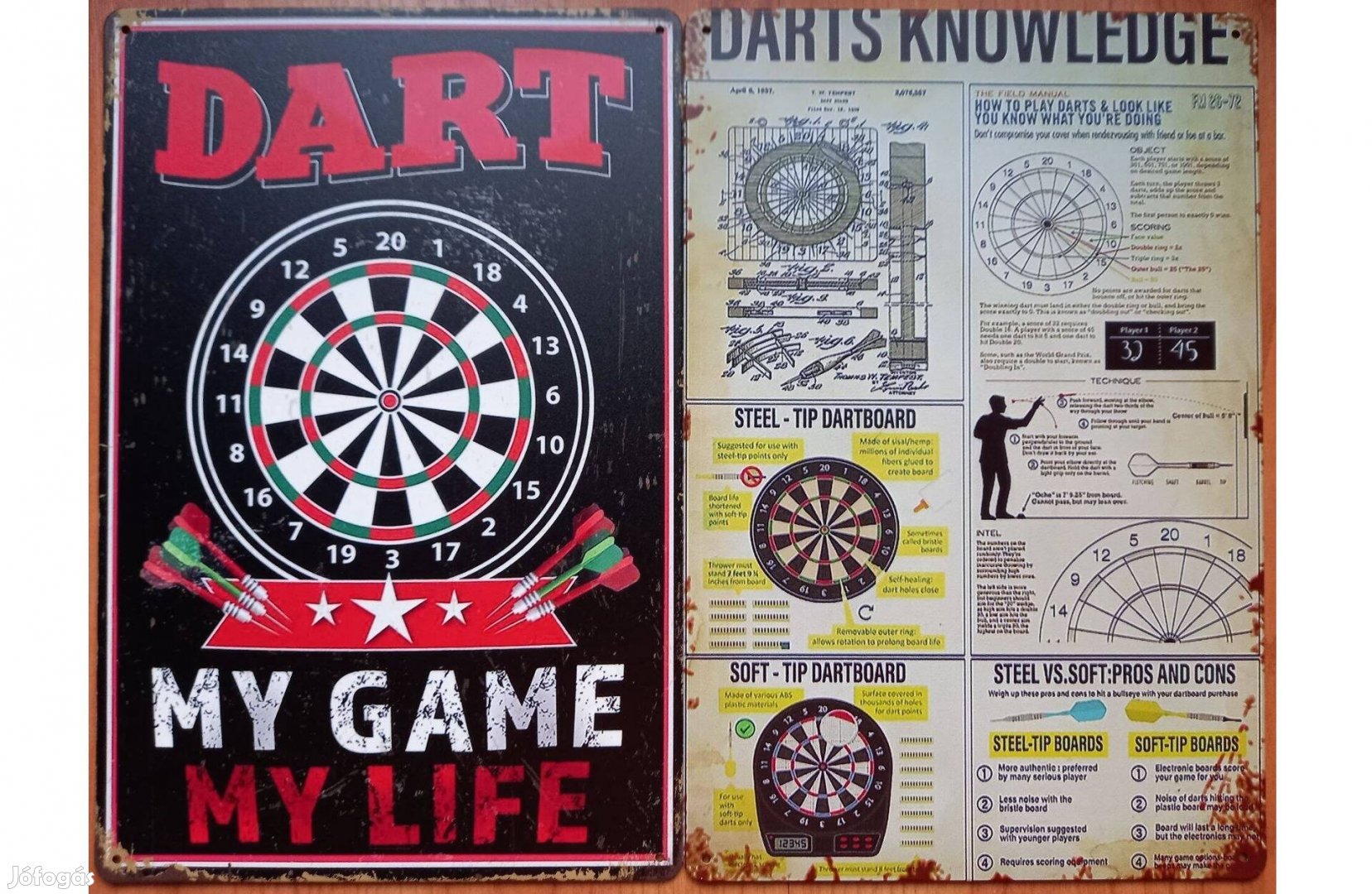 Dekorációs fém tábla (DARTS Az Én Játékom - DARTS Tudás)