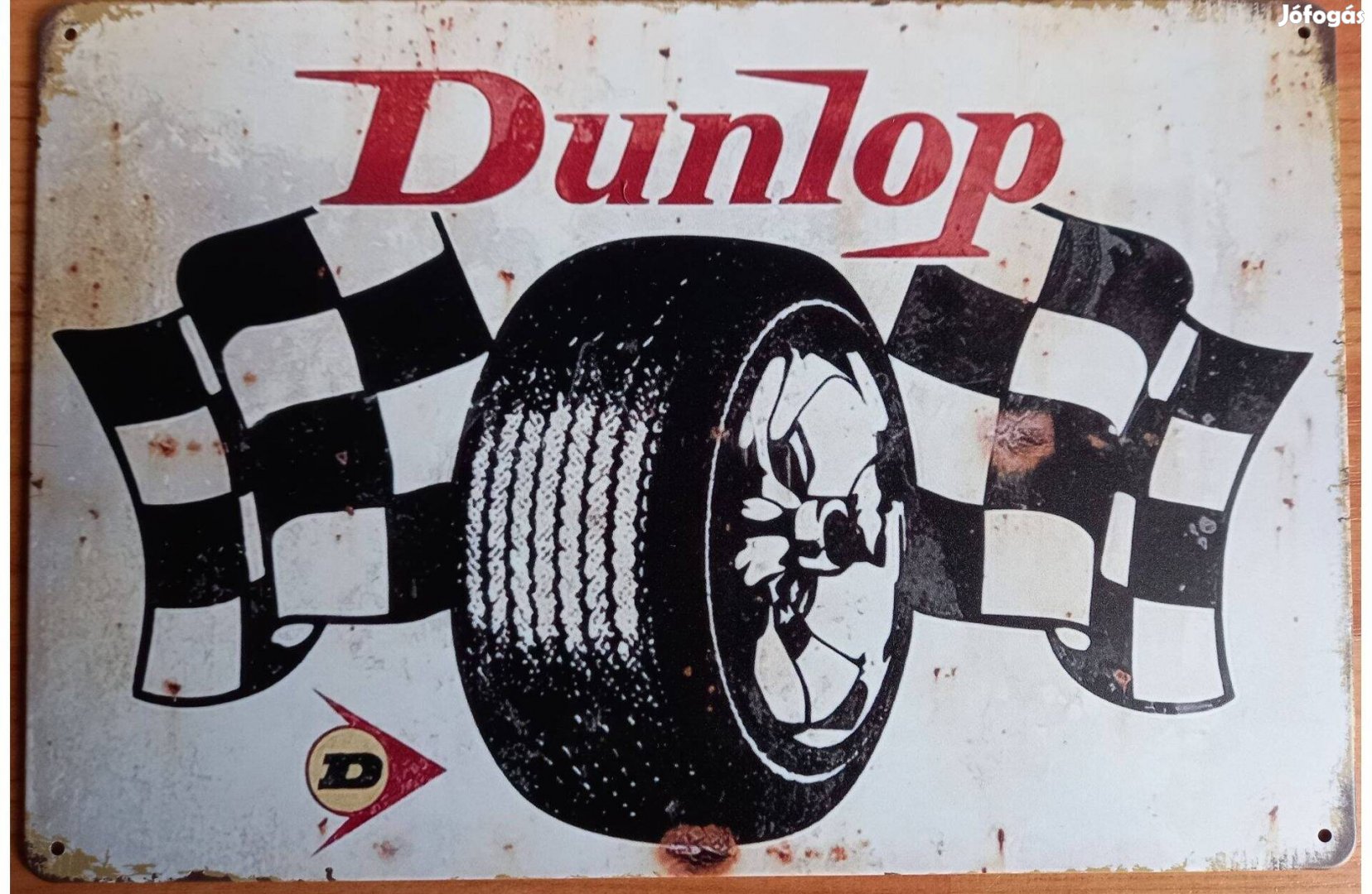 Dekorációs fém tábla (Dunlop Gumiabrocs)