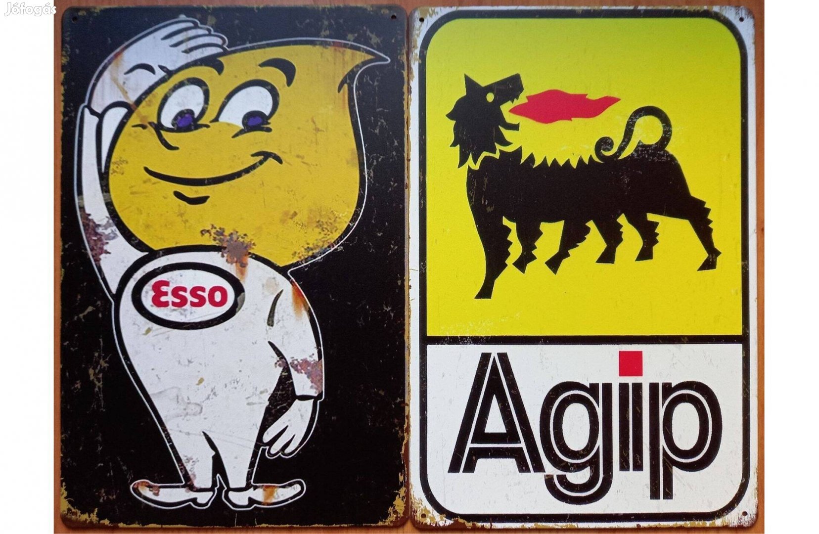 Dekorációs fém tábla (ESSO - AGIP)