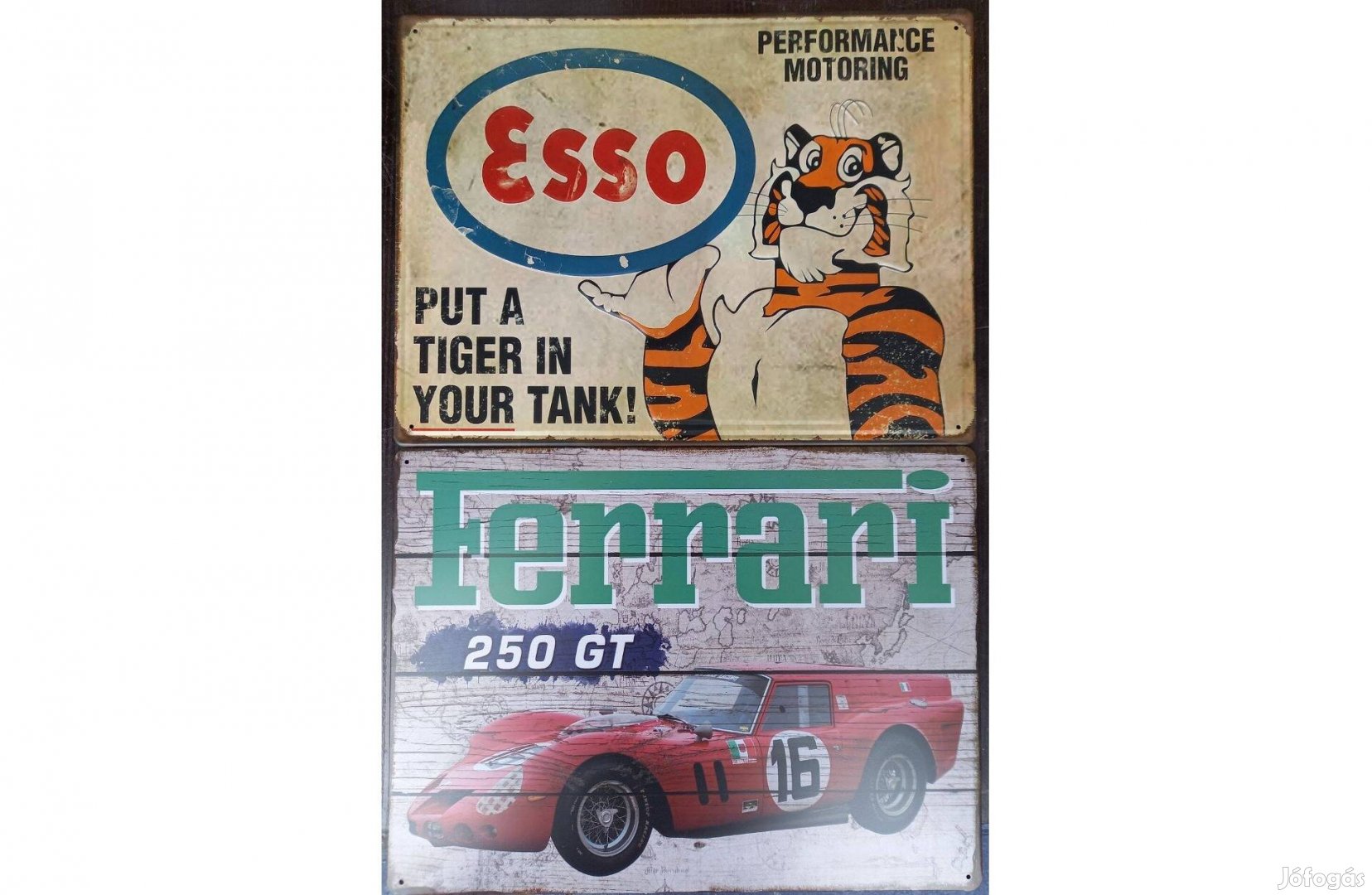 Dekorációs fém tábla (Ferrari 250GT F - ESSO OIL) 40X30CM