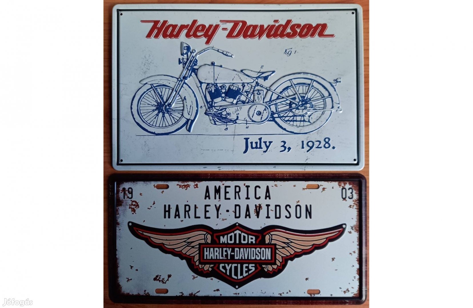 Dekorációs fém tábla (Harley-Davidson JD Model - America Harley-Daveds