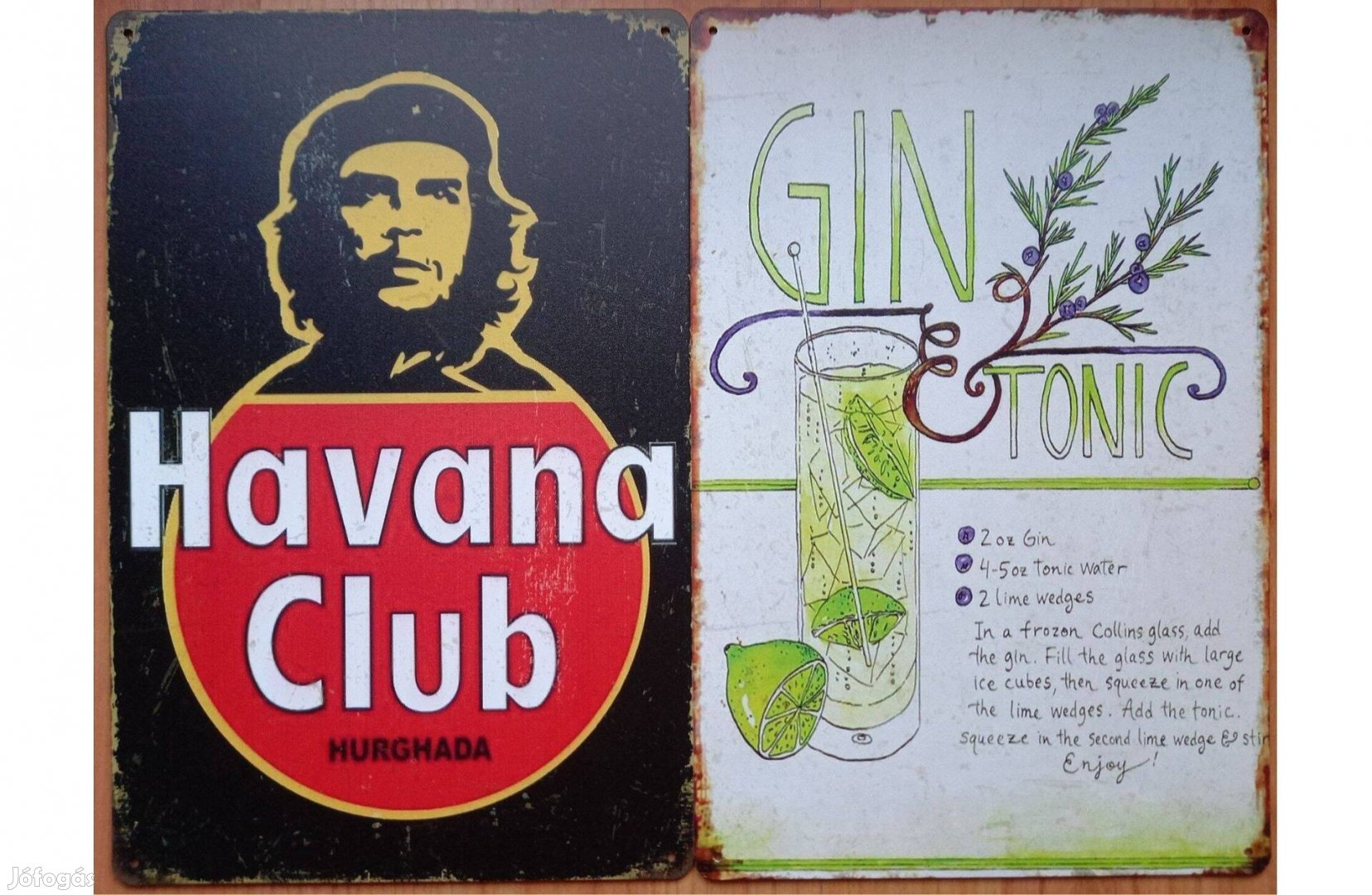 Dekorációs fém tábla (Havanna Club - Gin Tonic)