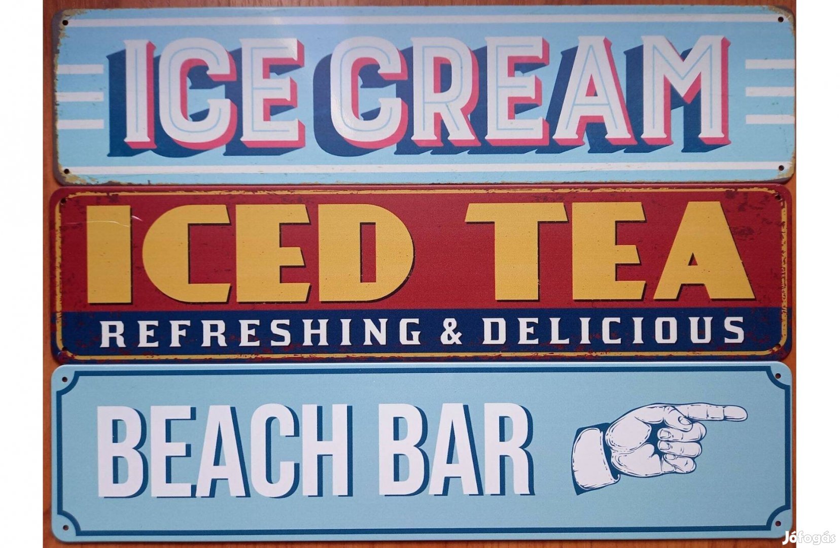 Dekorációs fém tábla (ICE Cream - Iced TEA - Beach BAR)