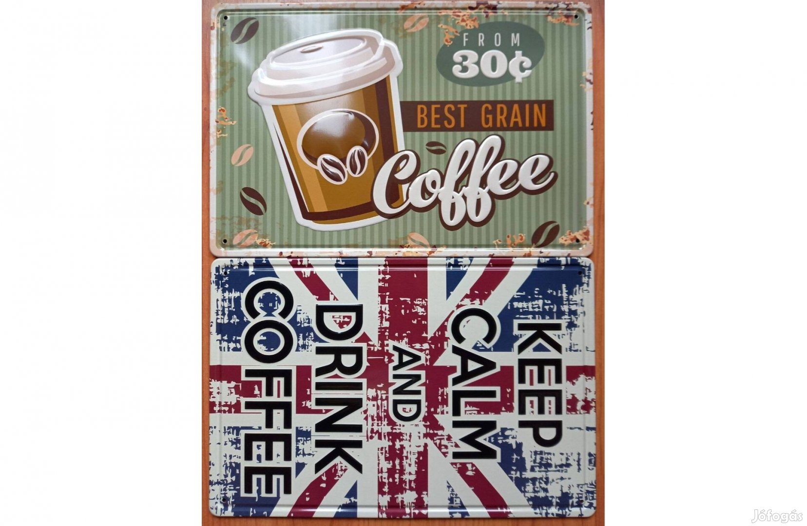 Dekorációs fém tábla Legjobb Gabona Kávé - Maradj Nyugton