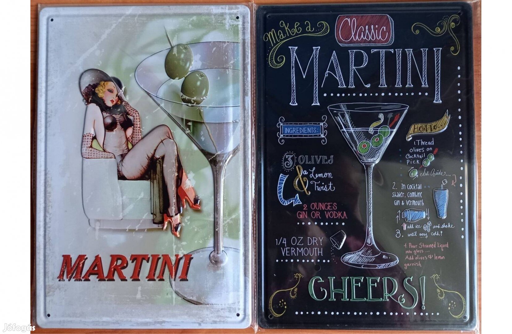 Dekorációs fém tábla Martini - Martini Recept - Dombornyomot