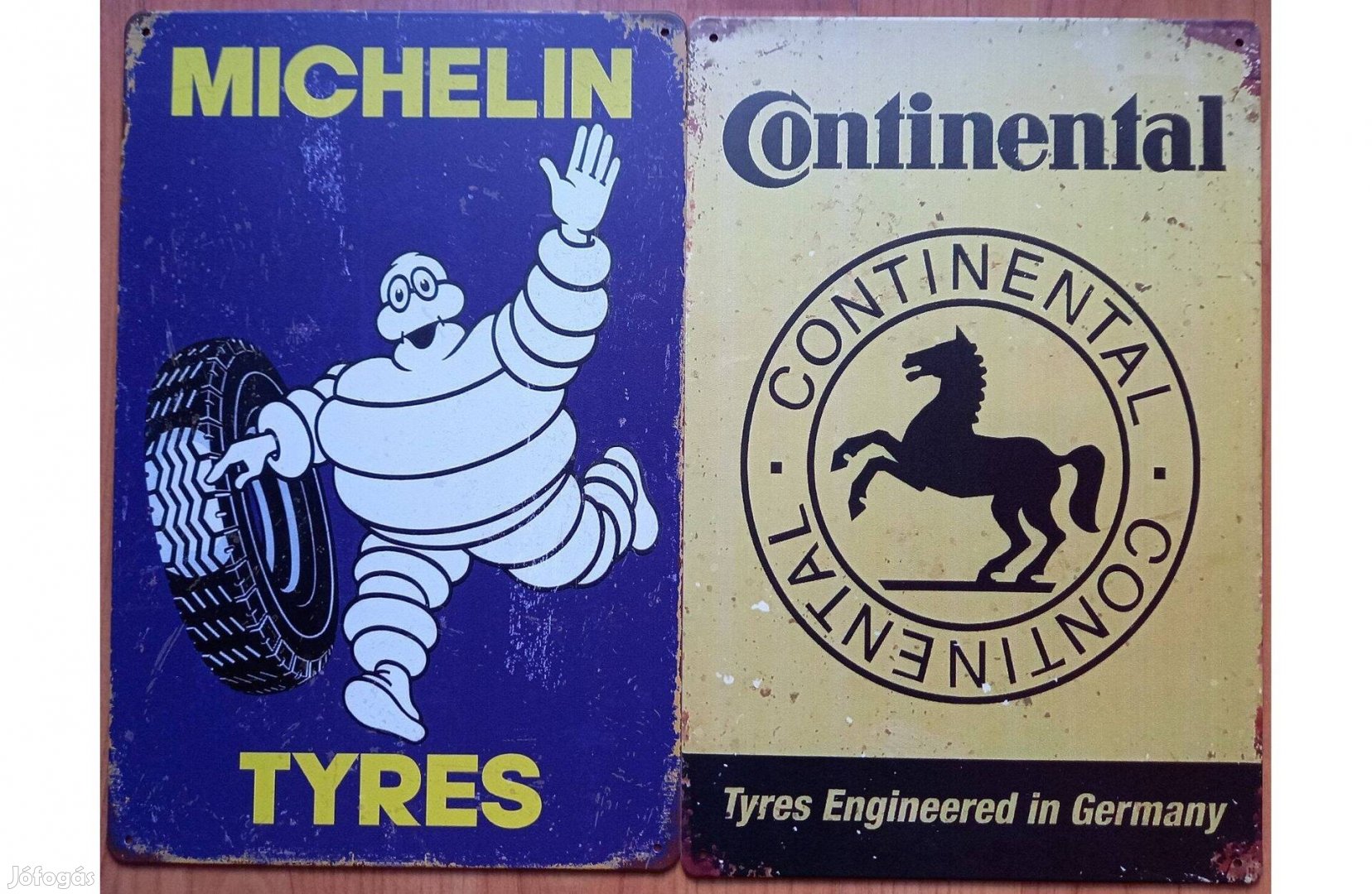 Dekorációs fém tábla (Michelin És Continental Gumiabroncsok)