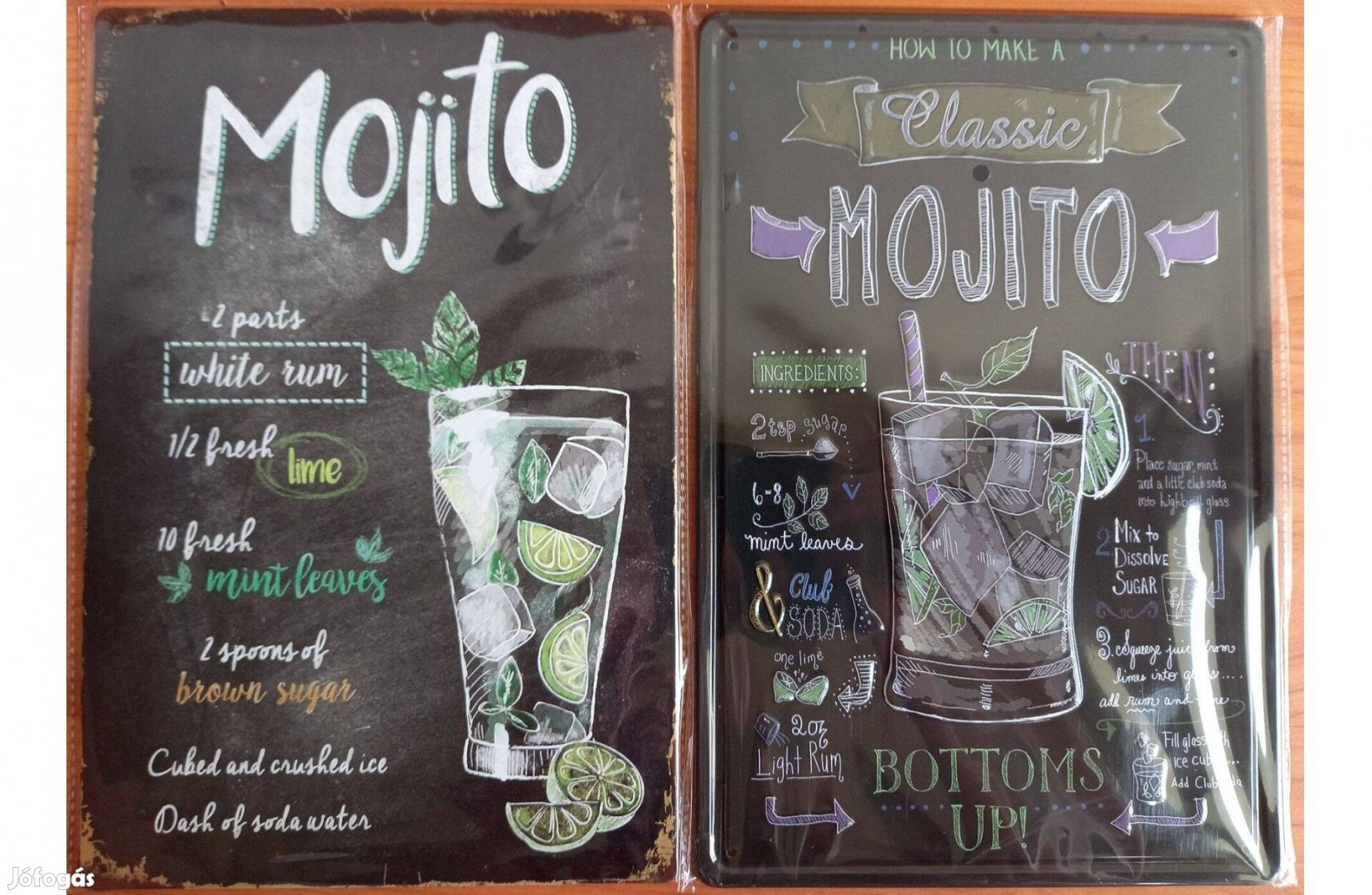 Dekorációs fém tábla (Mojito Koktél - Eredeti Recept )