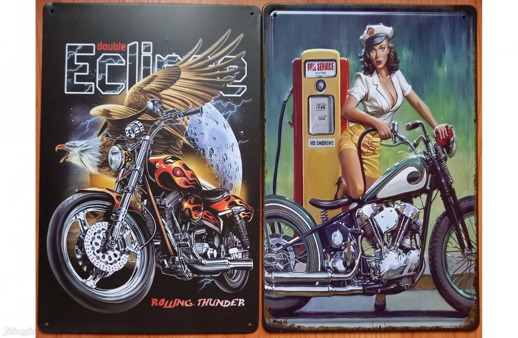 Dekorációs fém tábla (Motorcycle & PIN-UP Gils)