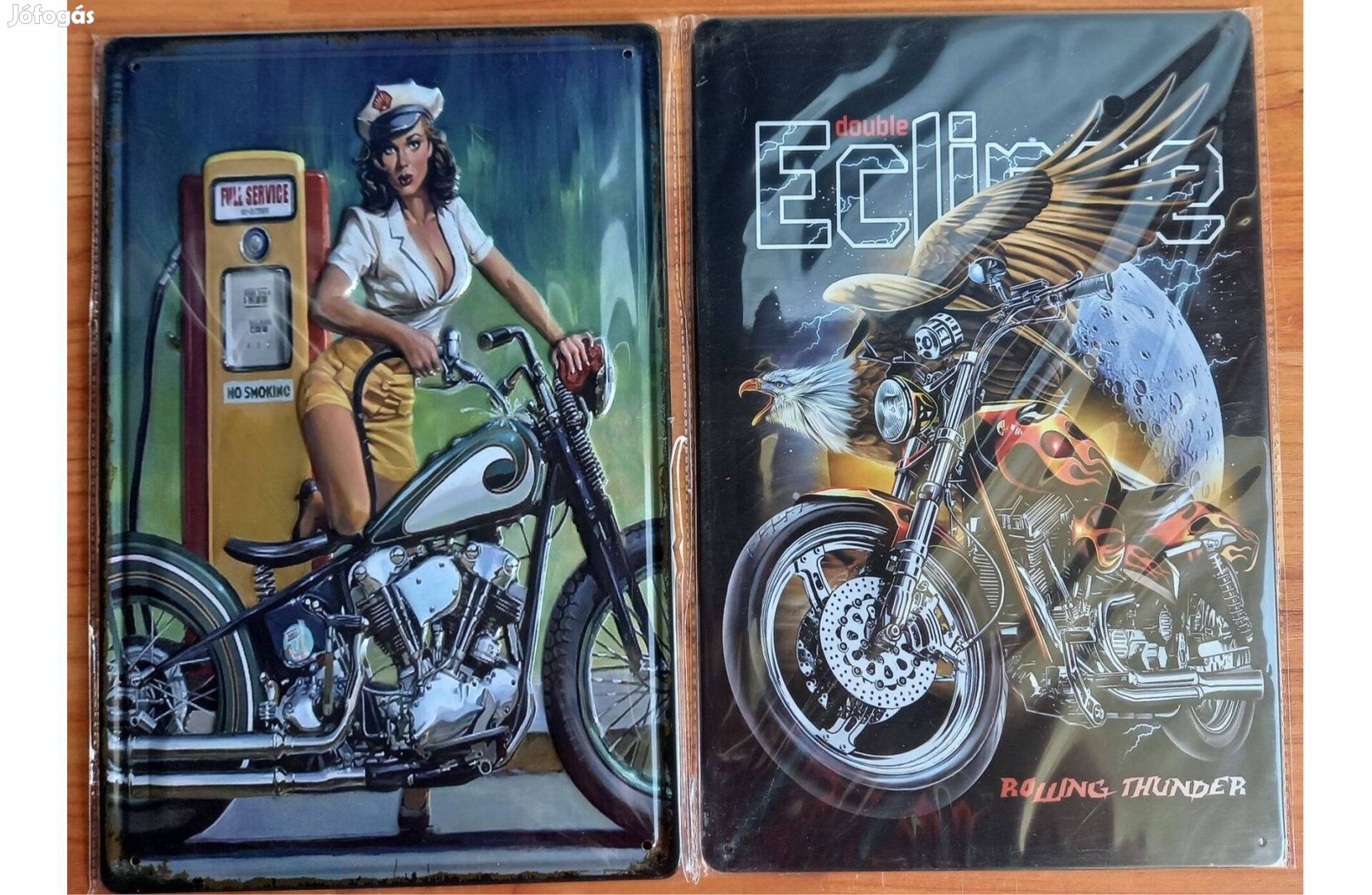 Dekorációs fém tábla (Motorcycle & PIN-UP Gils)