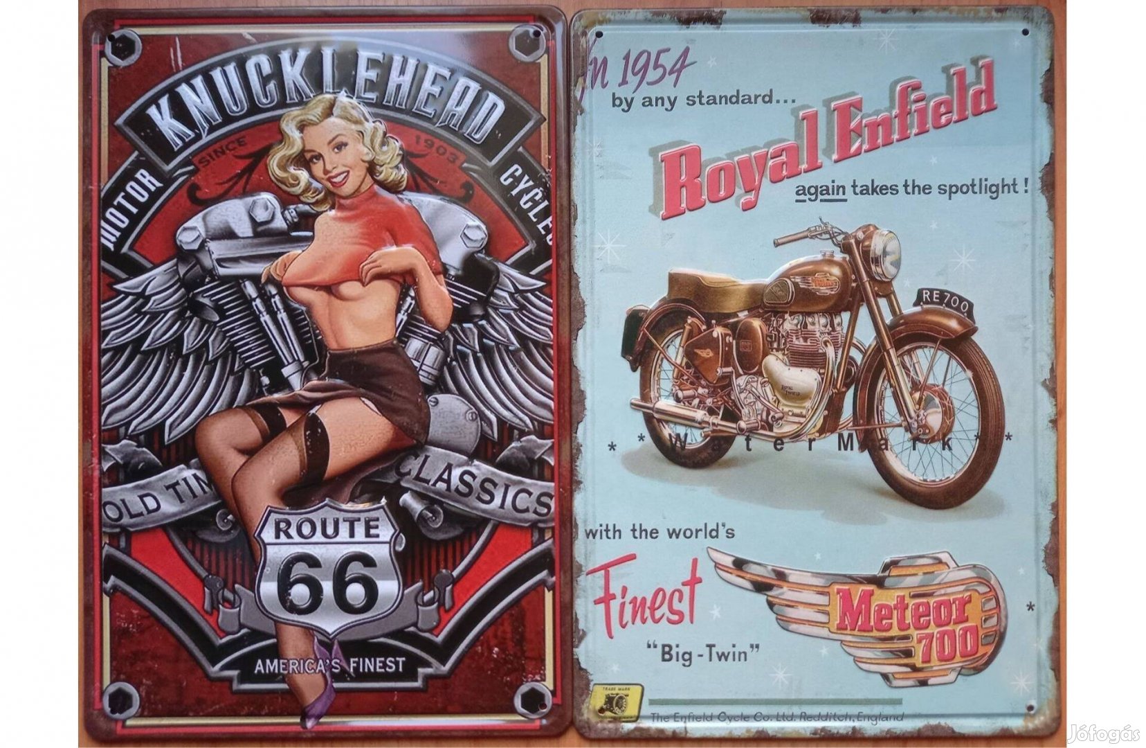 Dekorációs fém tábla (Motorkerékpár Klasszikusok PIN-UP GIRL - Royal E