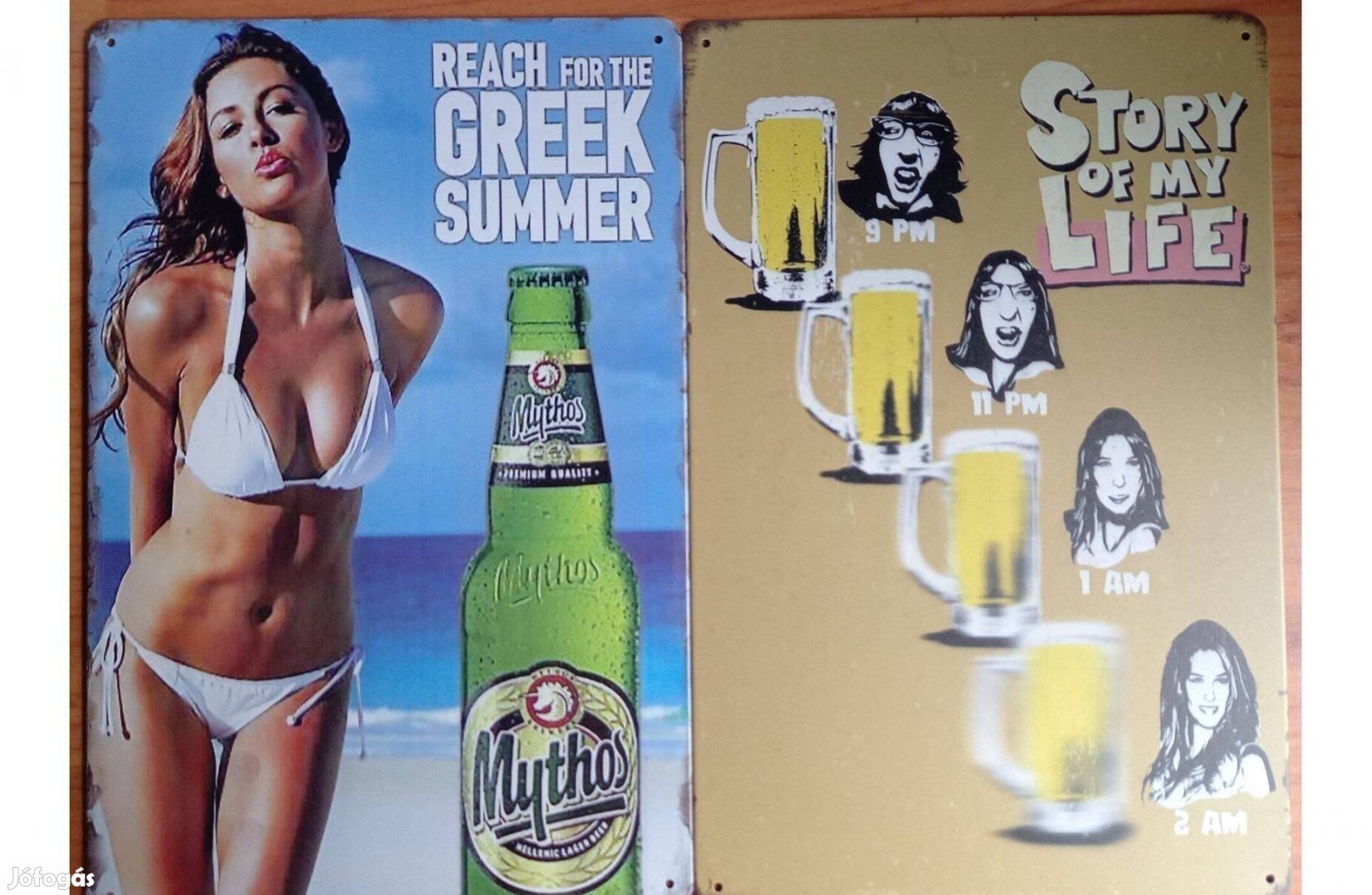 Dekorációs fém tábla Népszerű Görög SÖR - Az Alkohol