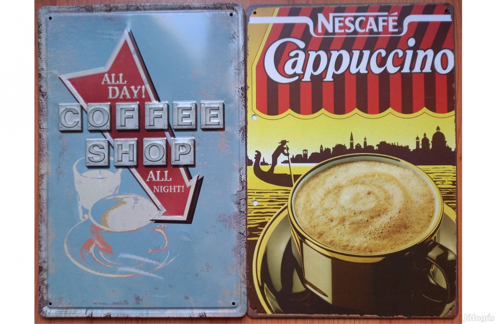 Dekorációs fém tábla (Nescafé Cappuccino - Egész Napos Kávézó)