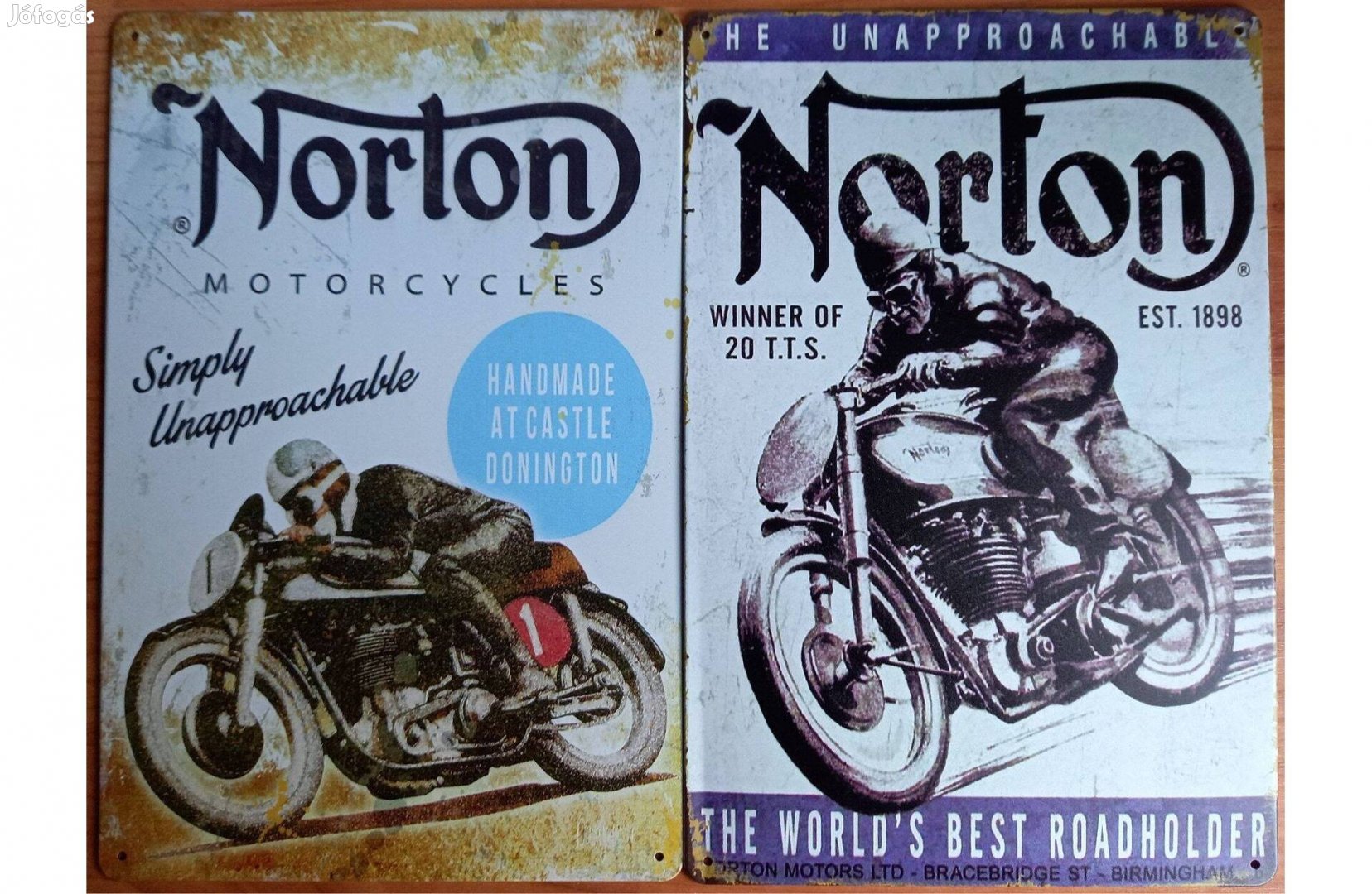 Dekorációs fém tábla (Norton Motorcycles Vintage)