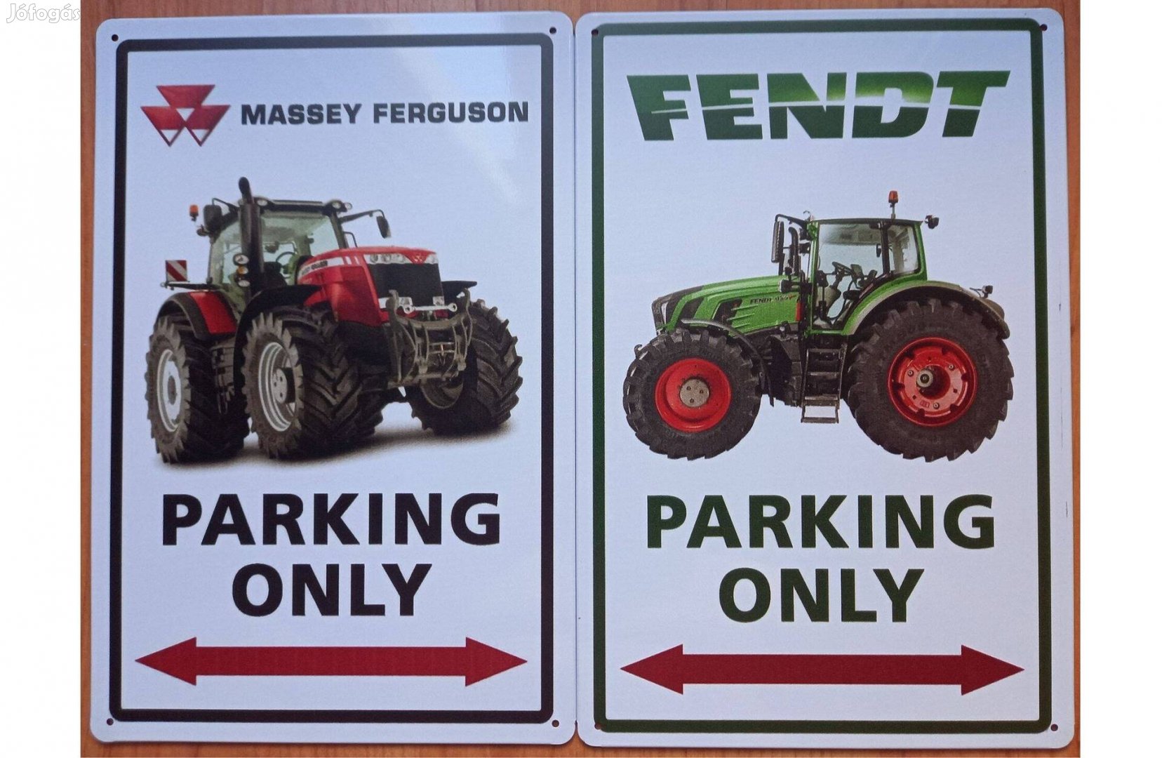 Dekorációs fém tábla (Parkolás Csak Massey Ferguson, Fendt Traktorral