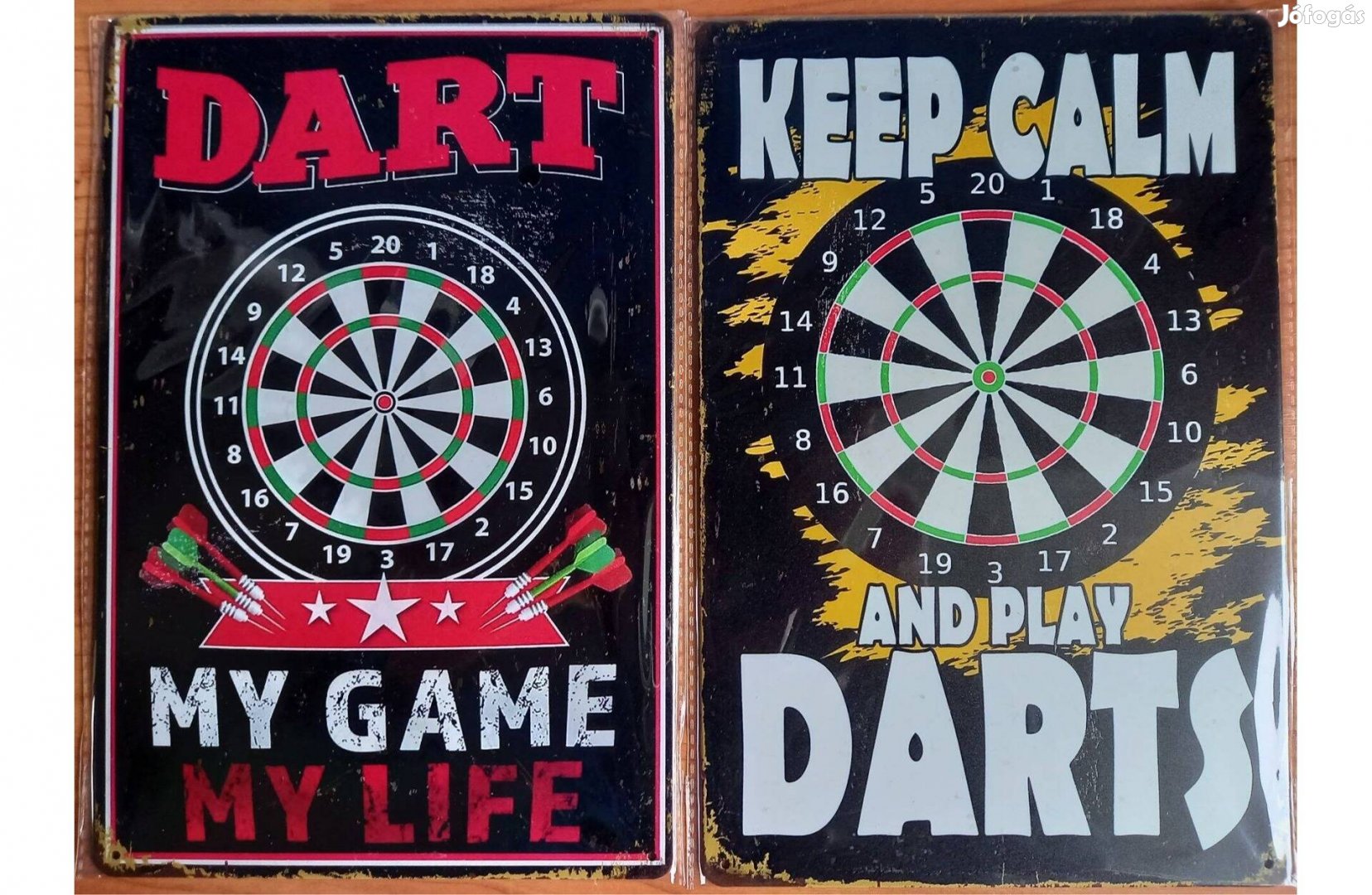 Dekorációs fém tábla (Play DARTS)