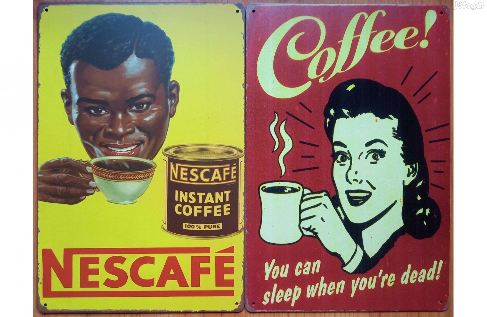 Dekorációs fém tábla (Retro Coffee)