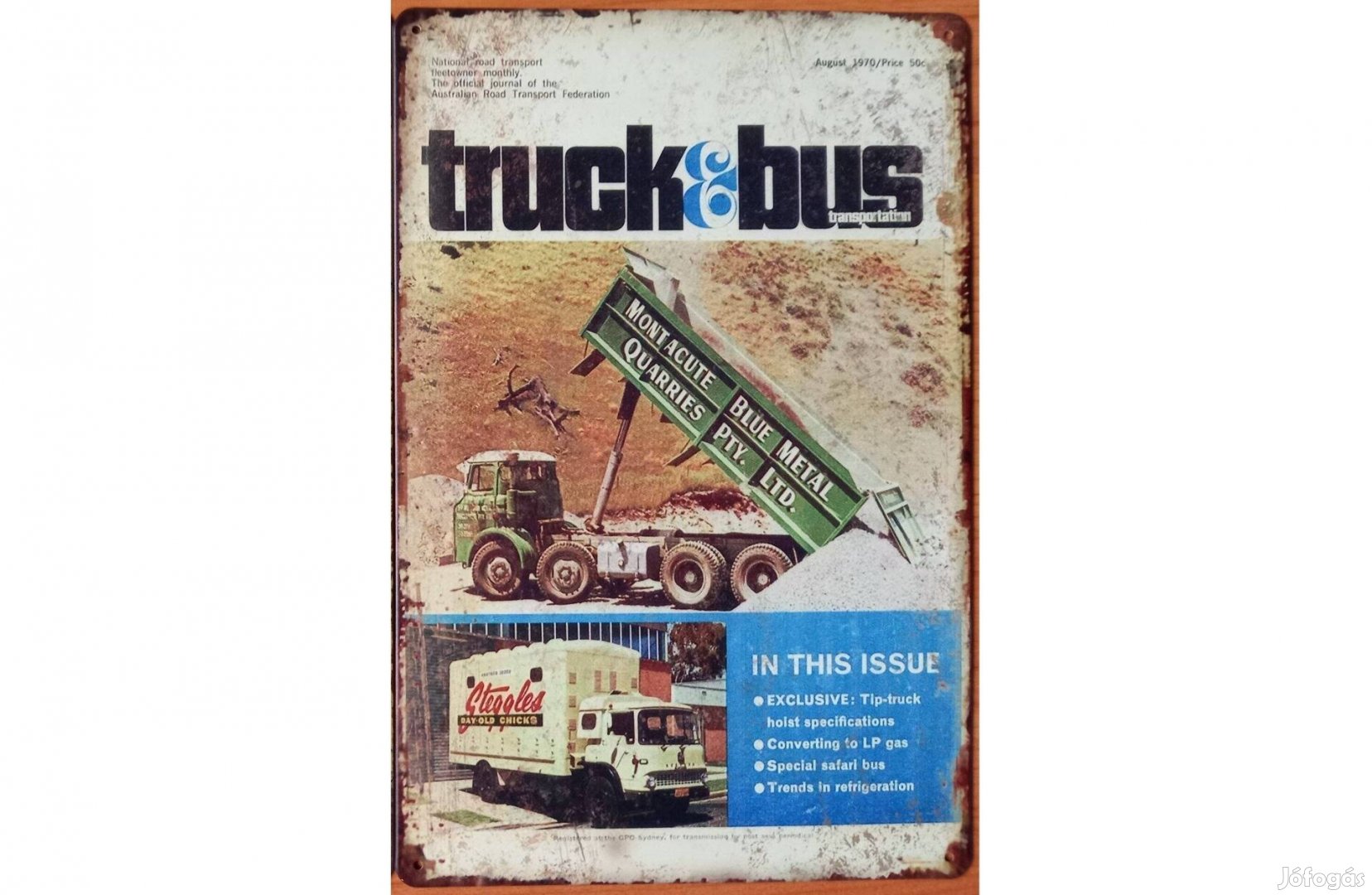 Dekorációs fém tábla Retró Trucks