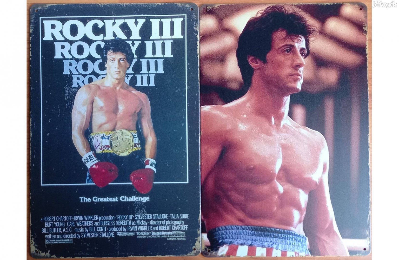 Dekorációs fém tábla (Rocky III. - Sylvester Stallone)