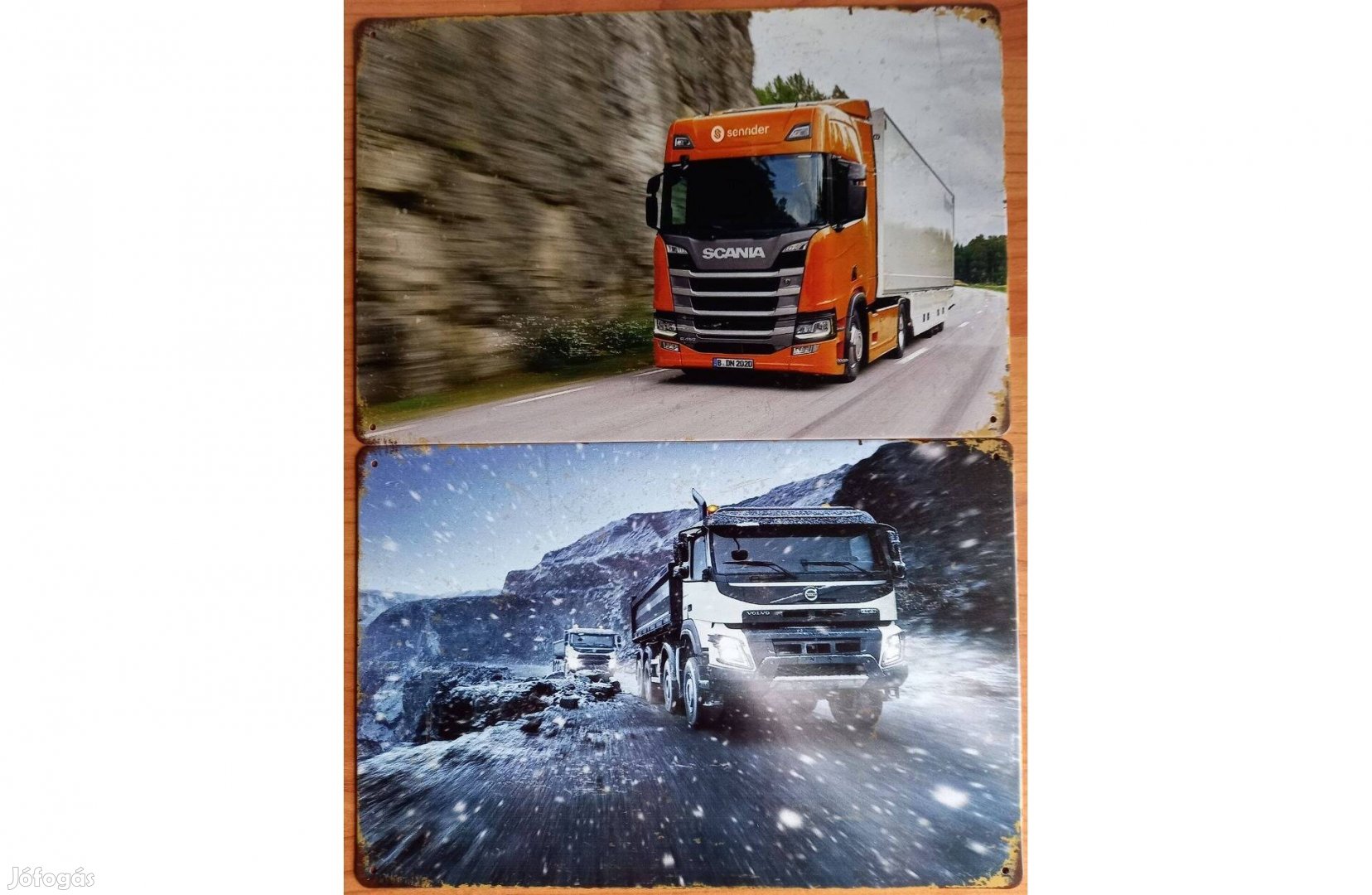 Dekorációs fém tábla (Scania - Volvo Kamionok)