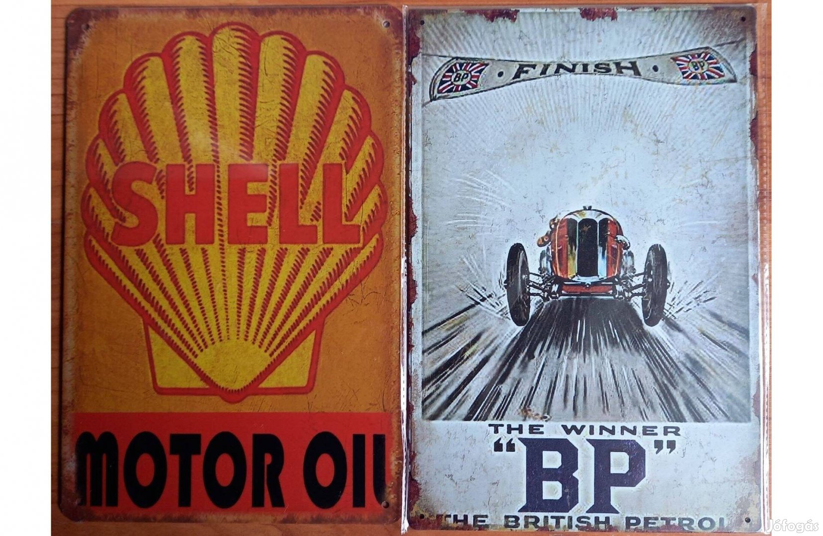Dekorációs fém tábla (Shell Motor OIL - BP Motor OIL)