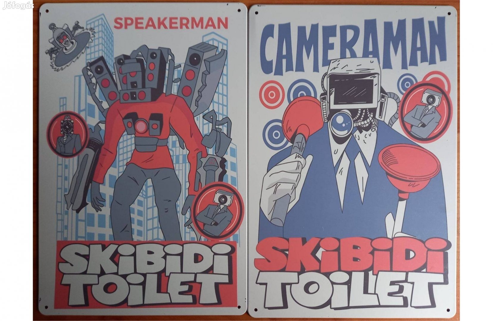 Dekorációs fém tábla (Skibidi Toilet - Speakerman & Cameraman)