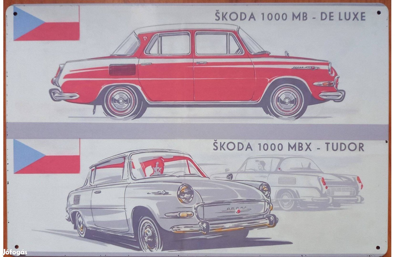 Dekorációs fém tábla (Skoda 1000MB De Luxe - Skoda Mbx Tudor)