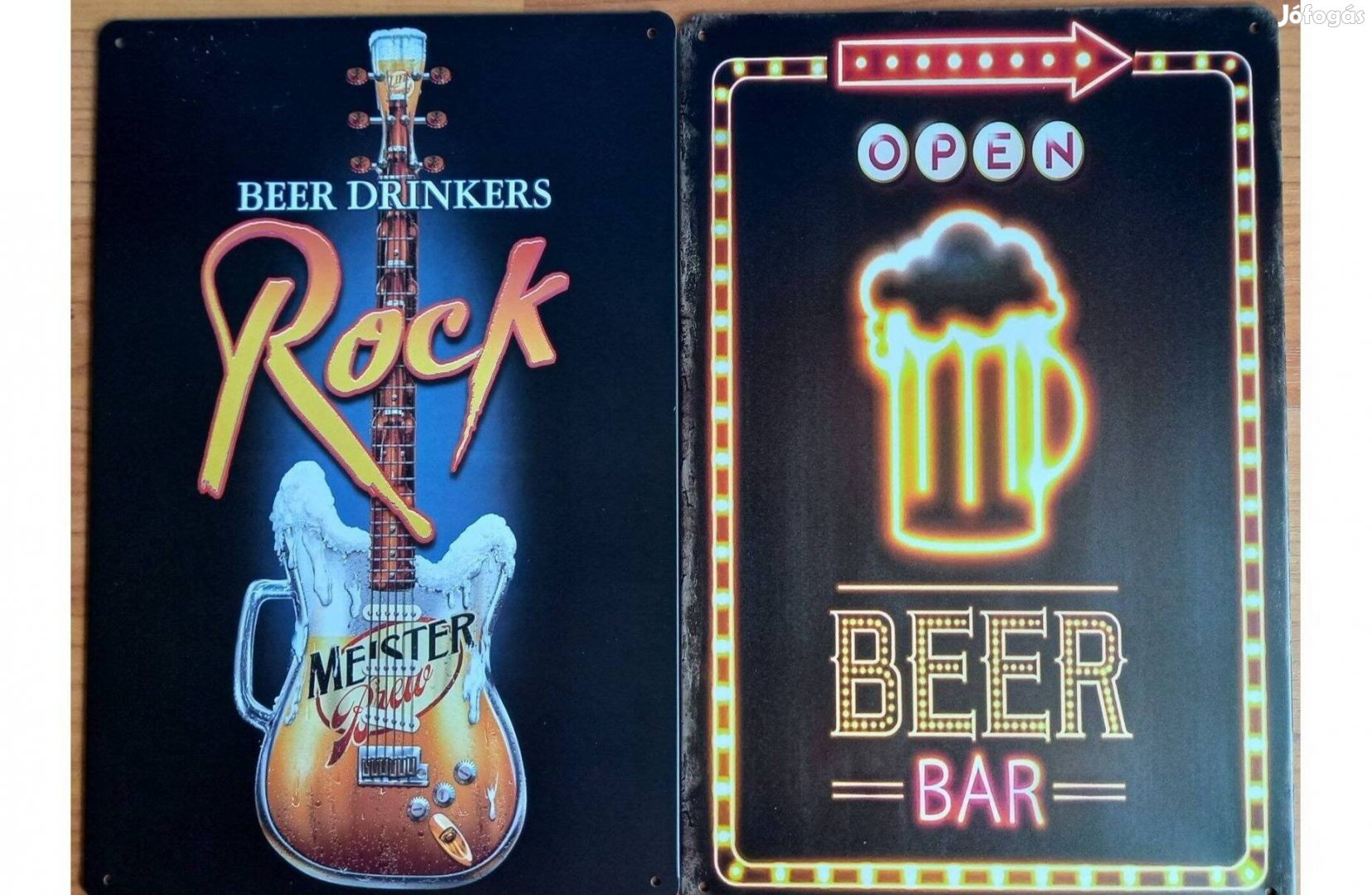 Dekorációs fém tábla Sörivók és Rock - SÖR BÁR