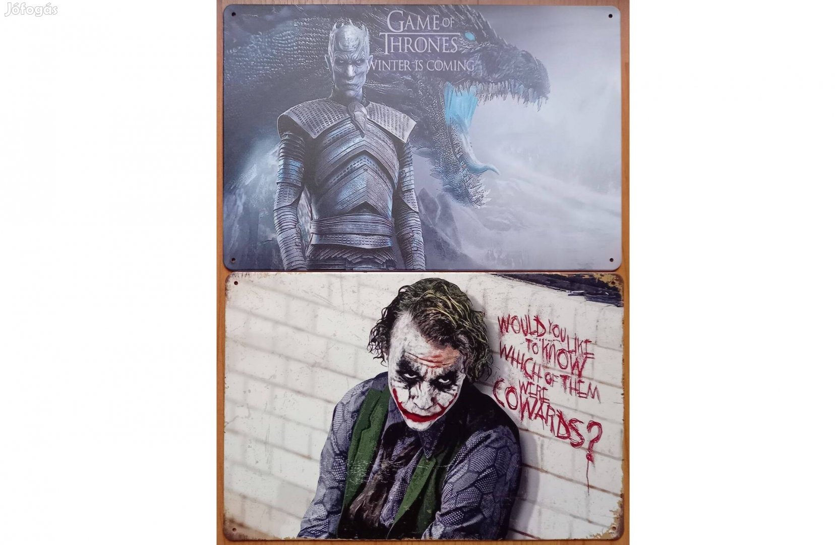 Dekorációs fém tábla (Trónok Harca - Közeleg A TÉL - Joker - The Dark