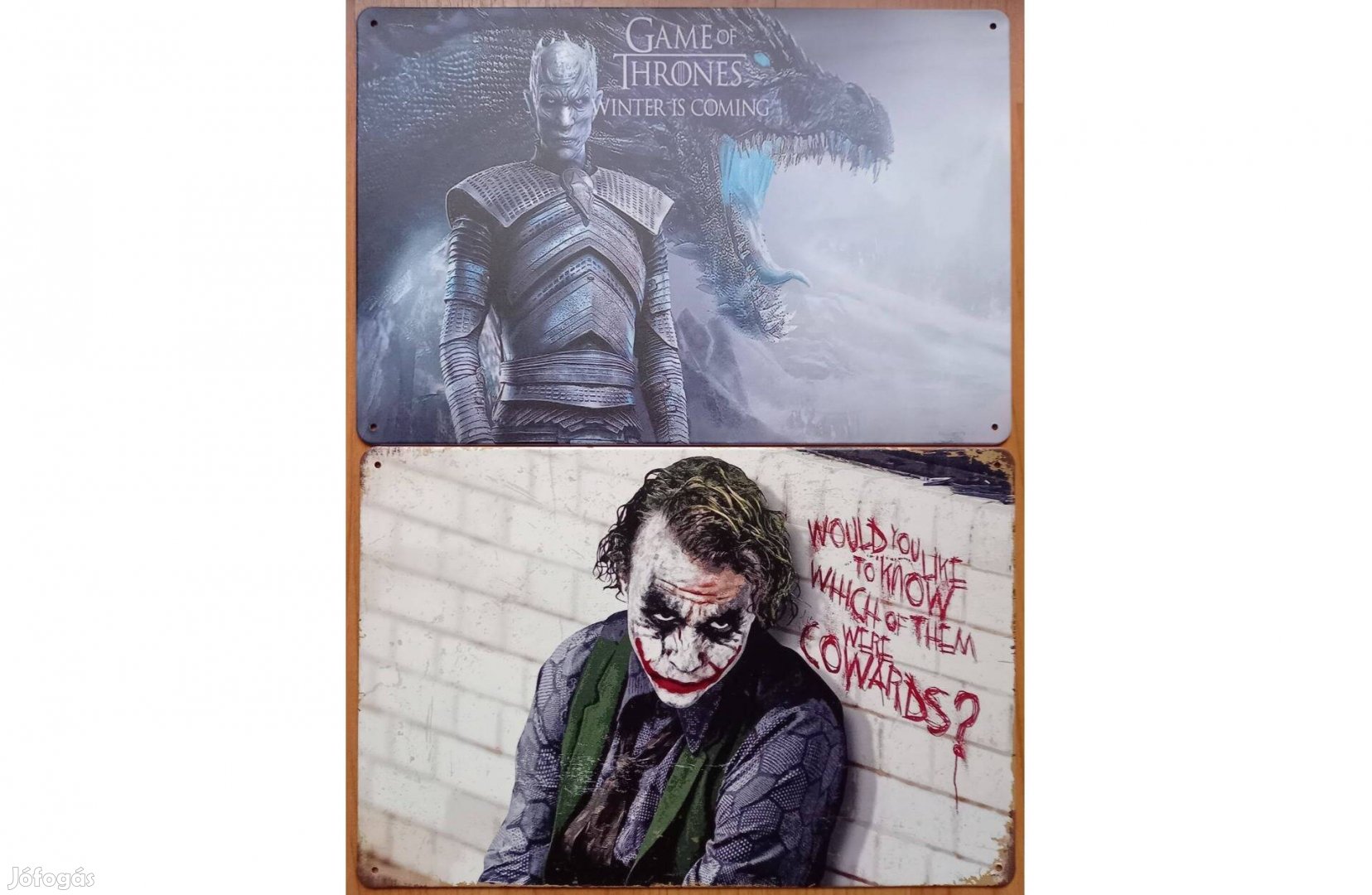 Dekorációs fém tábla (Trónok Harca - Közeleg A TÉL - Joker - The Dark
