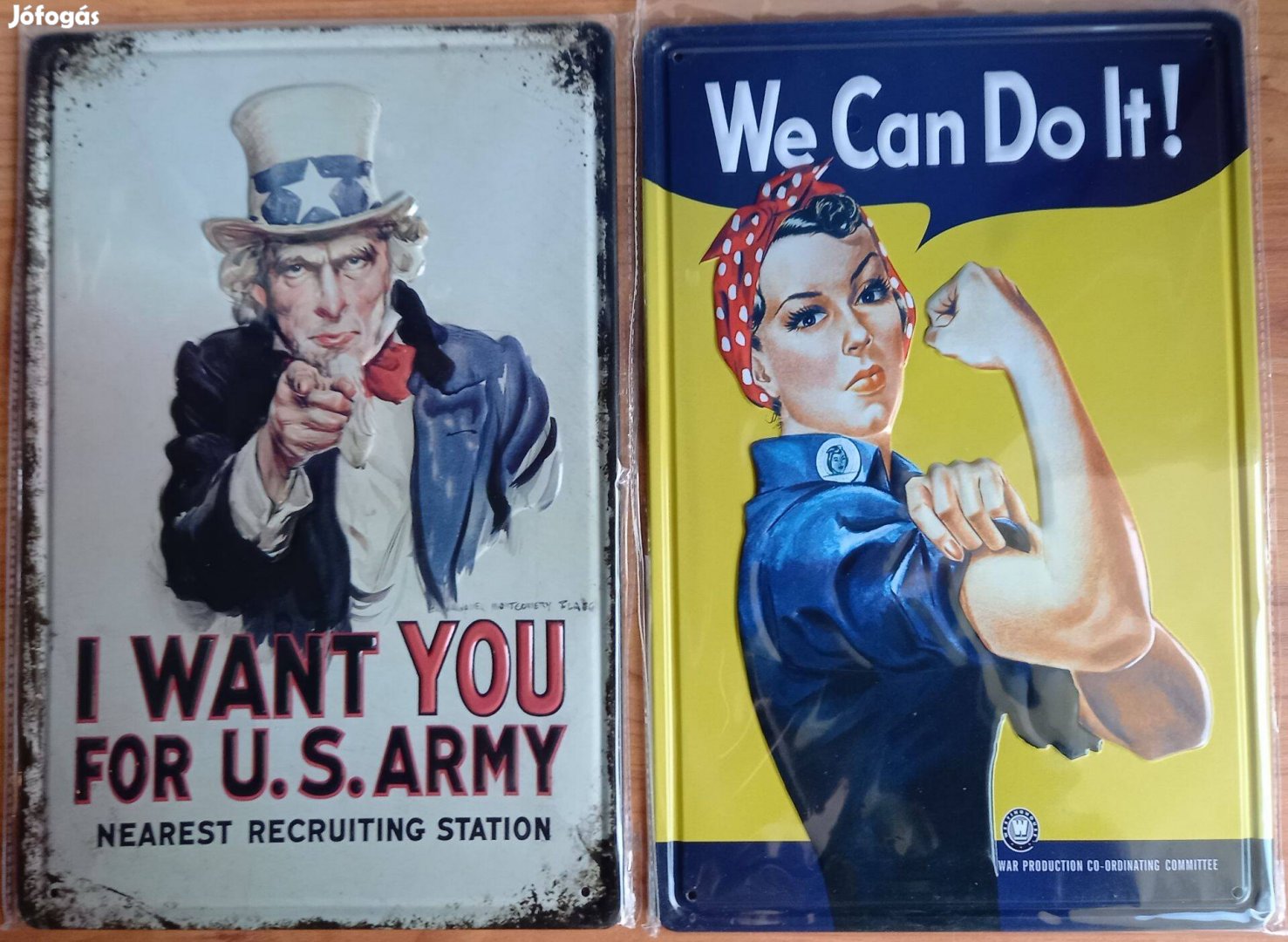 Dekorációs fém tábla (USA II. világháborús propaganda ) /Dombornyomott