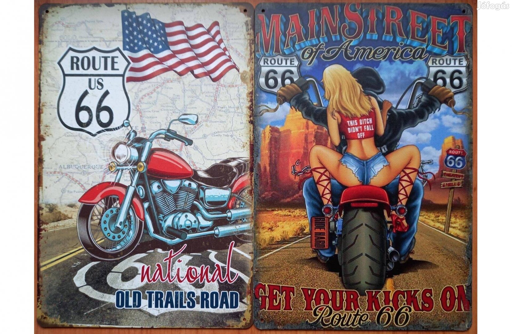Dekorációs fém tábla (U.S. Route 66 - America Main Street )