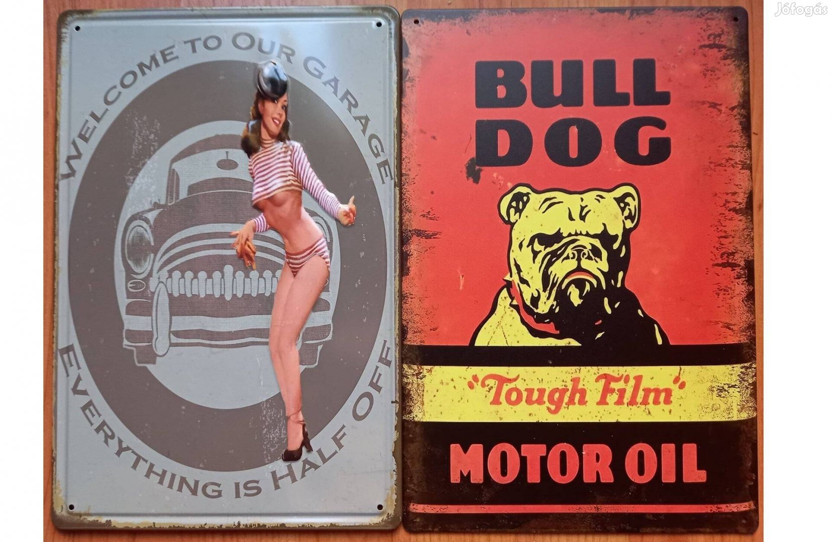 Dekorációs fém tábla (Üdvözöljük Garázsunkban - BULL Dog Motor OIL)