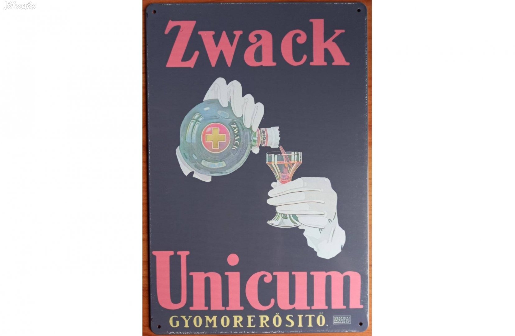 Dekorációs fém tábla Unicum -