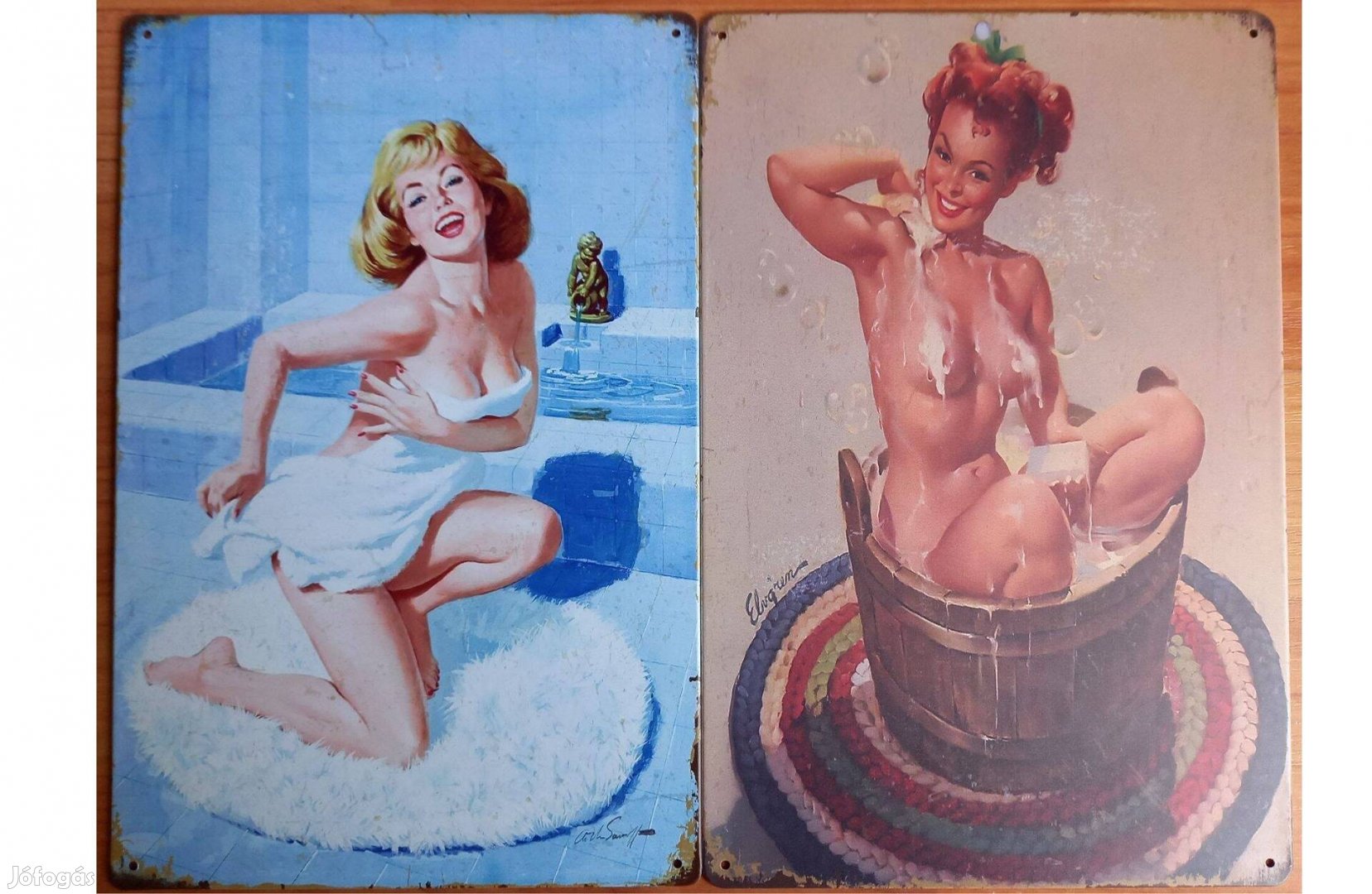 Dekorációs fém tábla (Vintage BATH (Fürdés) )